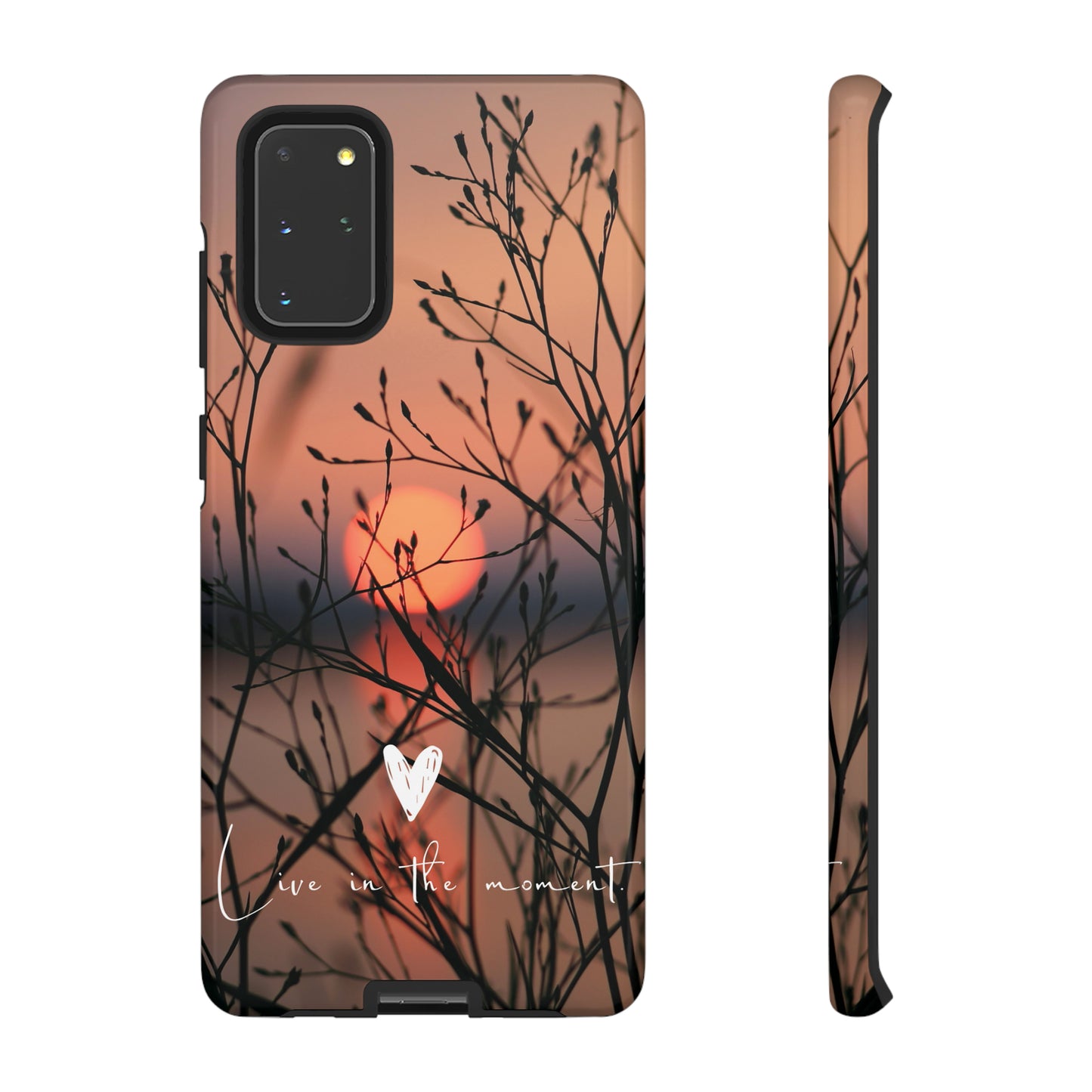 VIVID SUNSET FLORAL DESIGN with black background: 46-Tough Case iPhone series 15 14 13 12 11 X XR XS 8: Google series 7 6 5: Samsung series S23 S22 S21 S20 S10