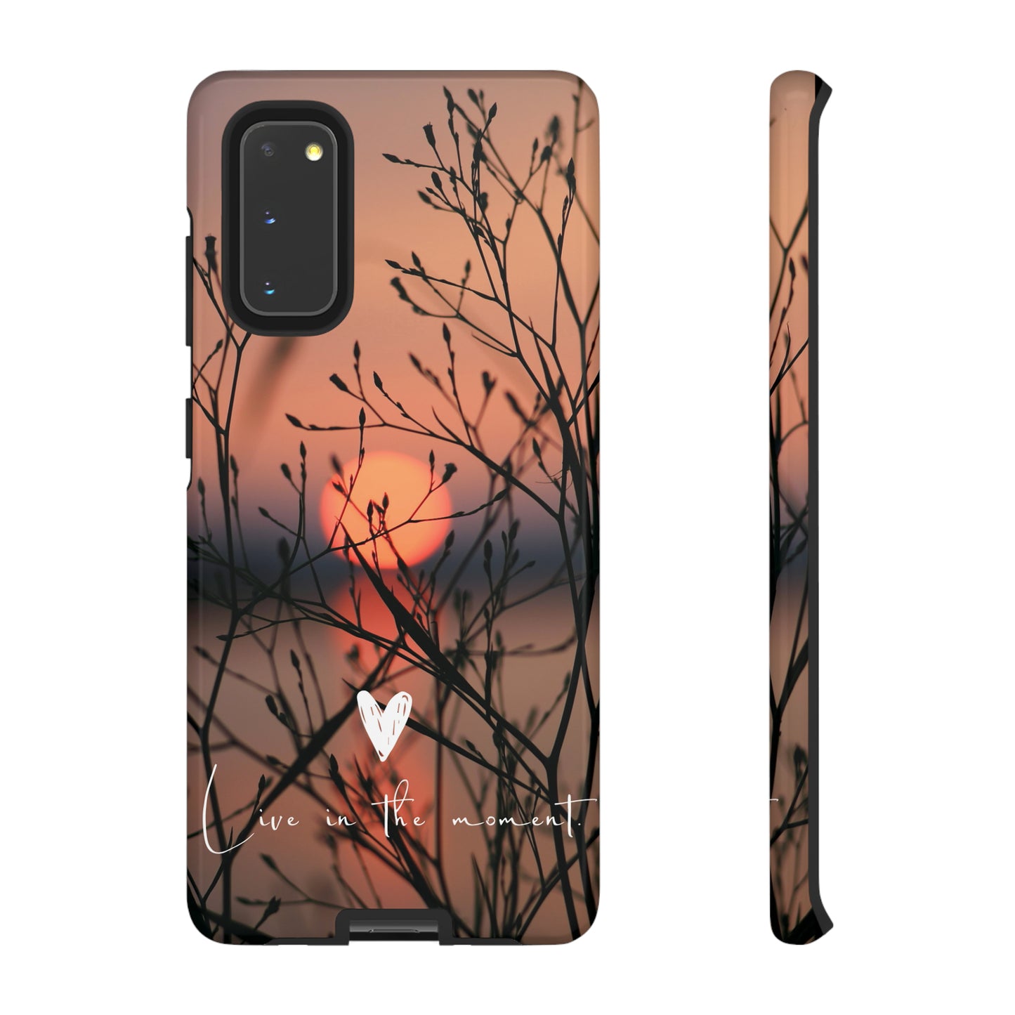 VIVID SUNSET FLORAL DESIGN with black background: 46-Tough Case iPhone series 15 14 13 12 11 X XR XS 8: Google series 7 6 5: Samsung series S23 S22 S21 S20 S10