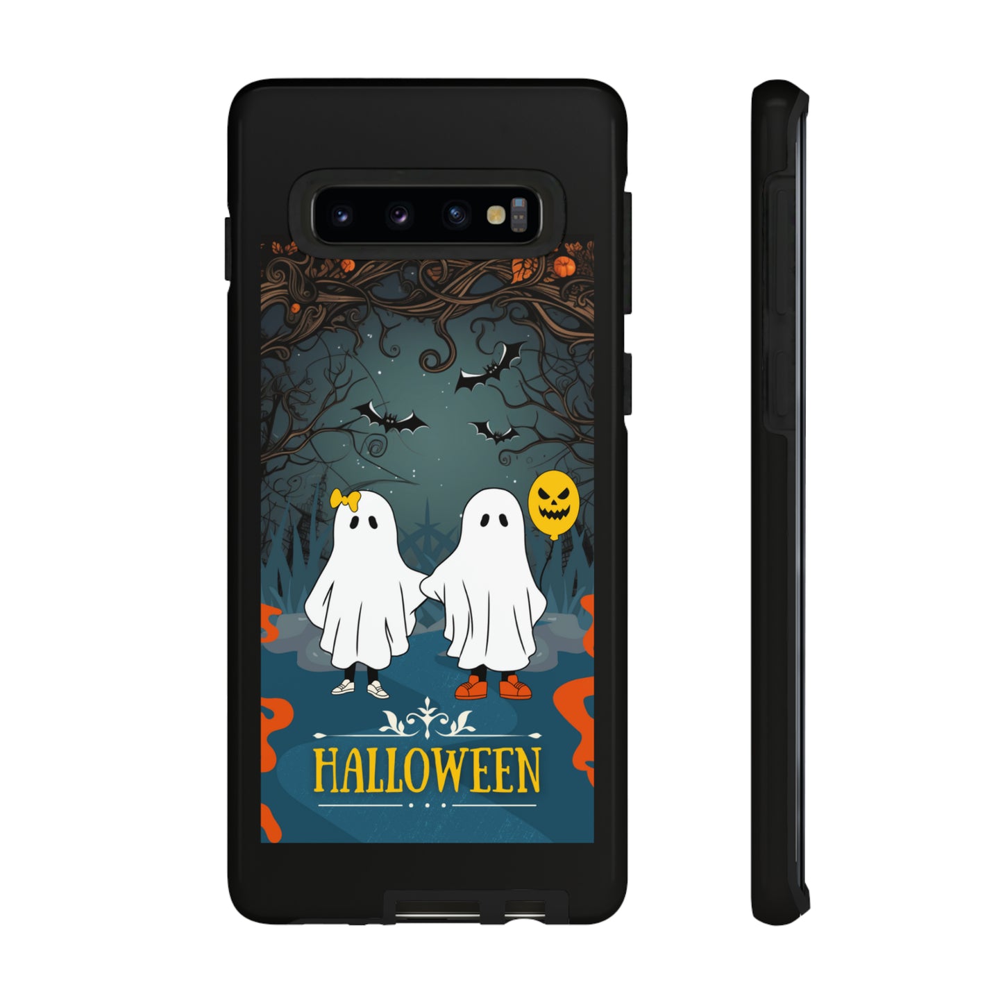 Ghosty with Black background: 46-Tough Case iPhone series 15 14 13 12 11 X XR XS 8: Google series 7 6 5: Samsung series S23 S22 S21 S20 S10