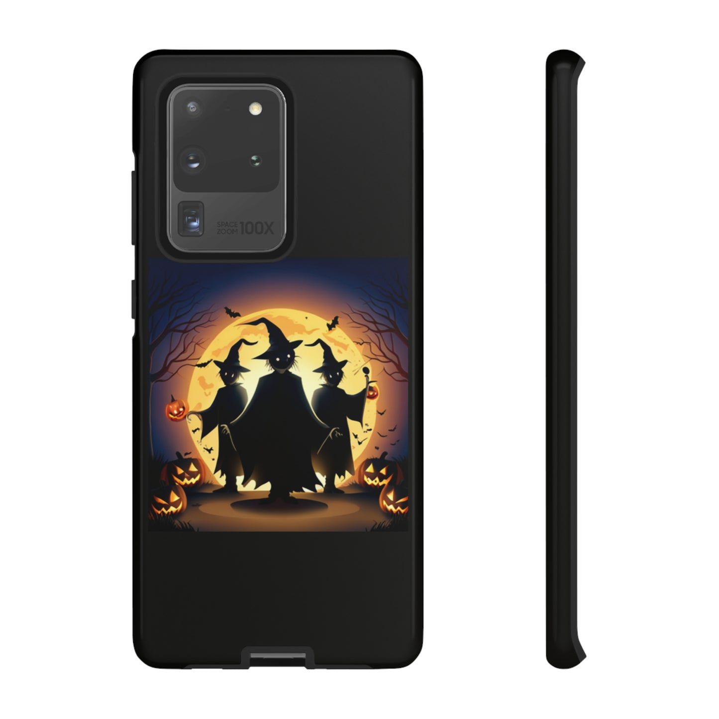 Trick or Treat with black background: 46-Tough Case iPhone series 15 14 13 12 11 X XR XS 8: Google series 7 6 5: Samsung series S23 S22 S21 S20 S10