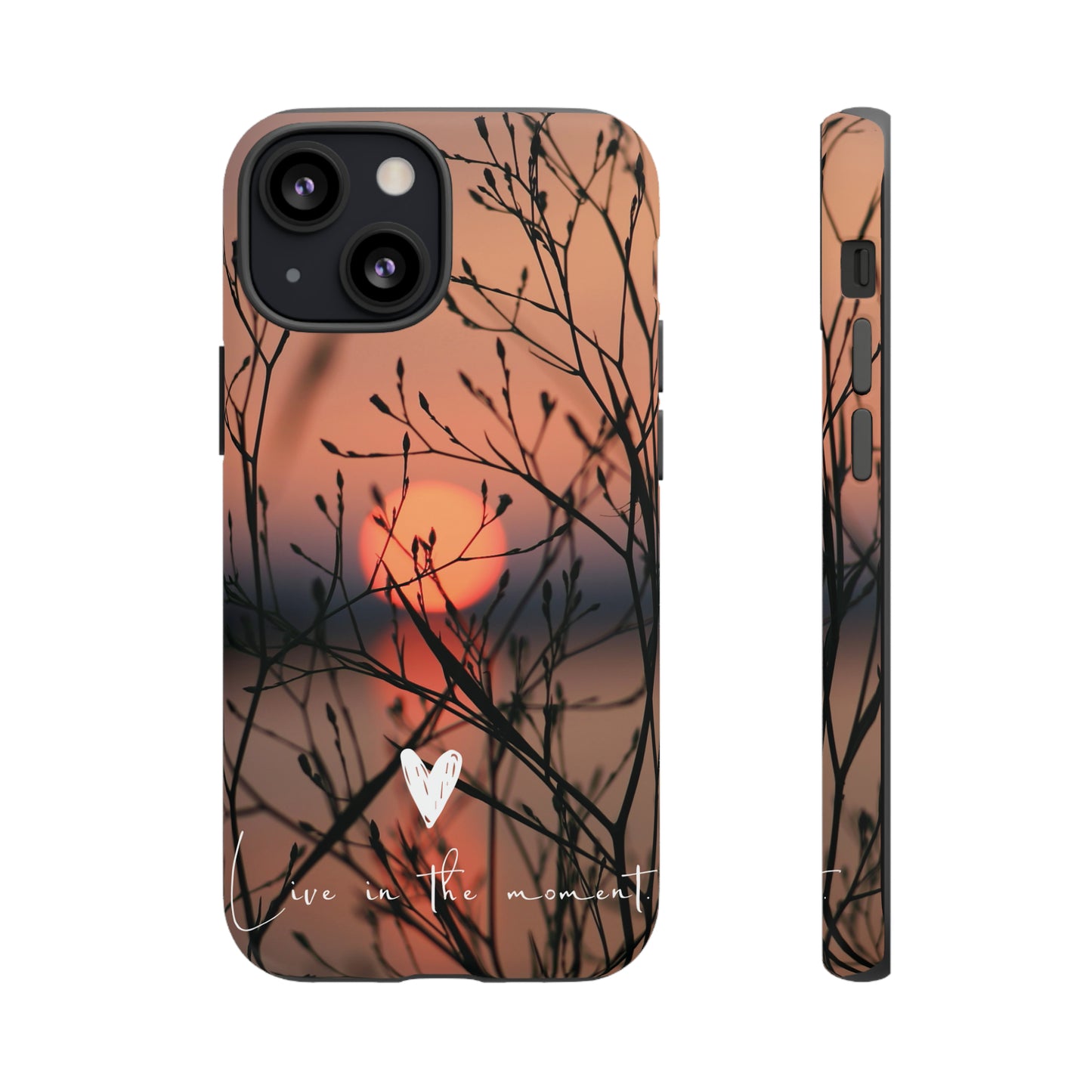 VIVID SUNSET FLORAL DESIGN with black background: 46-Tough Case iPhone series 15 14 13 12 11 X XR XS 8: Google series 7 6 5: Samsung series S23 S22 S21 S20 S10