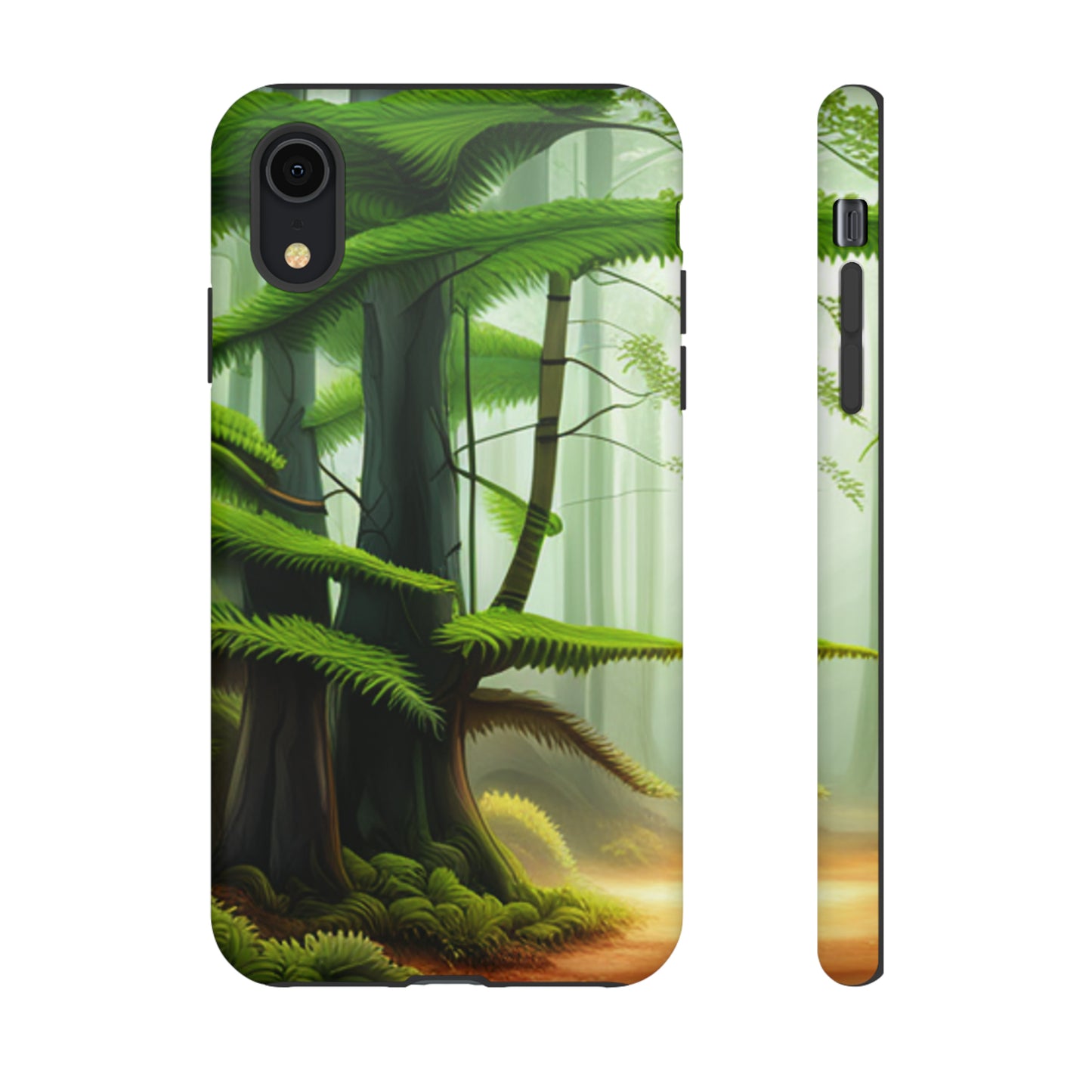 Boston Fern in the forest with black background : 46-Tough Case iPhone series 15 14 13 12 11 X XR XS 8: Google series 7 6 5: Samsung series S23 S22 S21 S20 S10