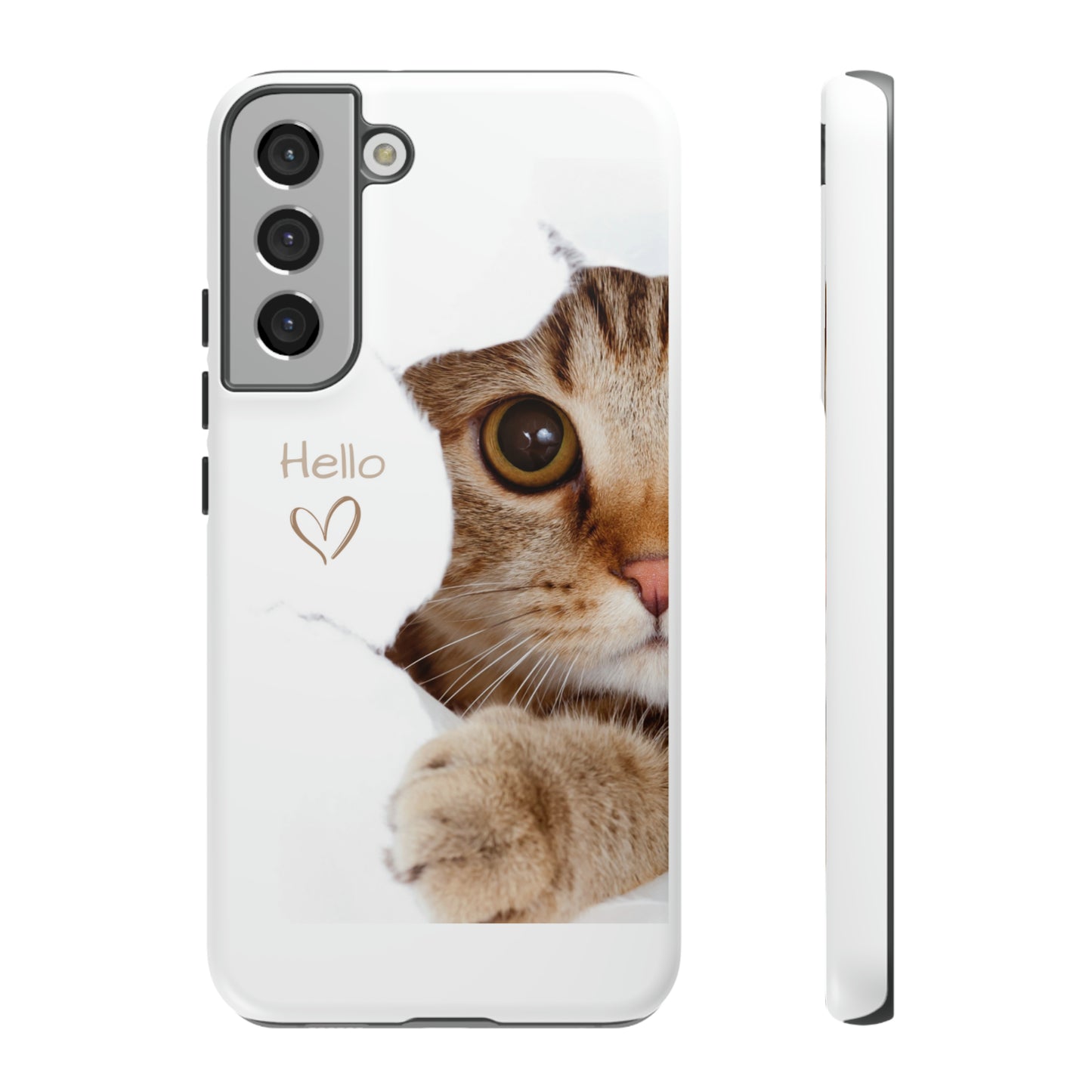 Hey Kitty with white background: 46-Tough Case iPhone series 15 14 13 12 11 X XR XS 8: Google series 7 6 5: Samsung series S23 S22 S21 S20 S10