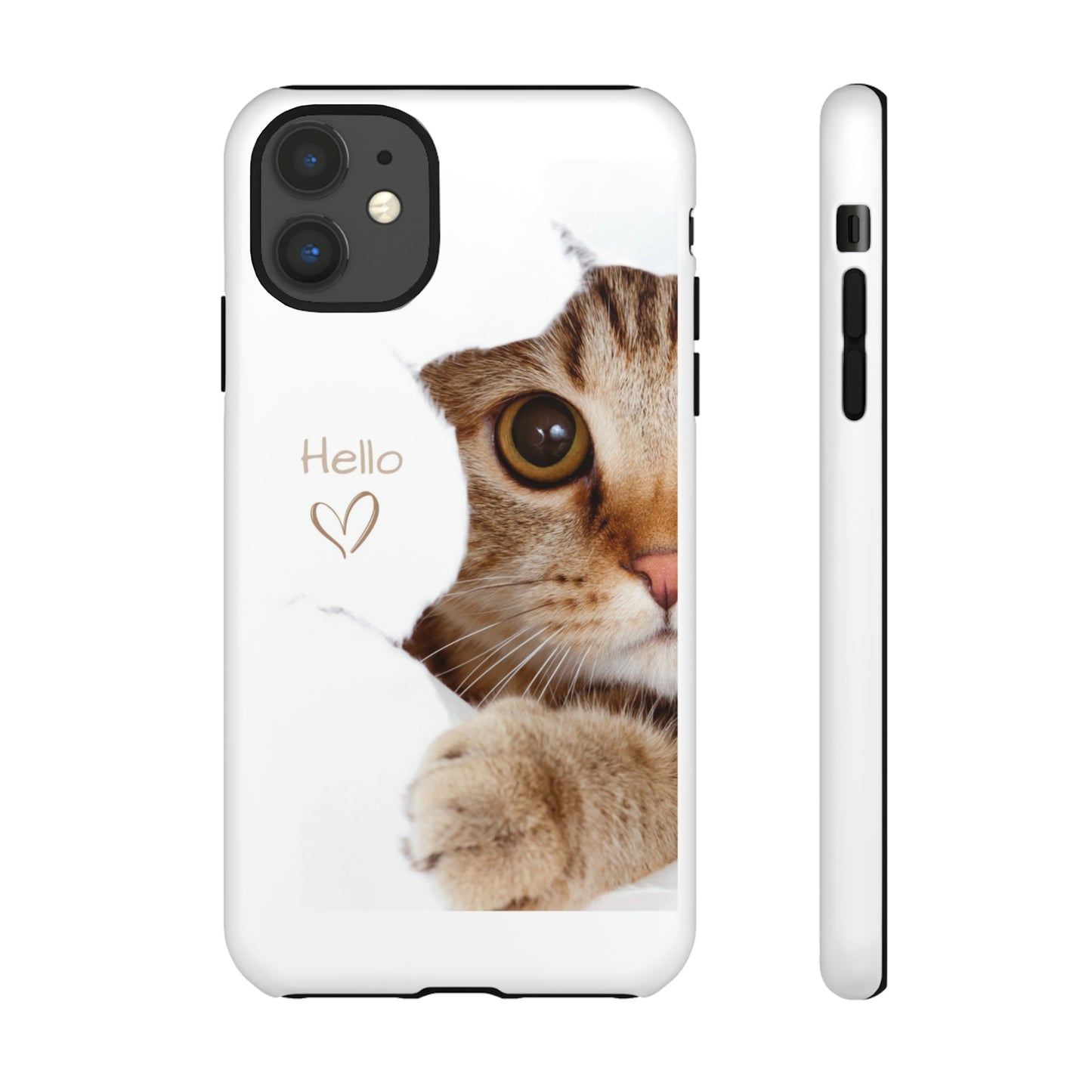 Hey Kitty with white background: 46-Tough Case iPhone series 15 14 13 12 11 X XR XS 8: Google series 7 6 5: Samsung series S23 S22 S21 S20 S10