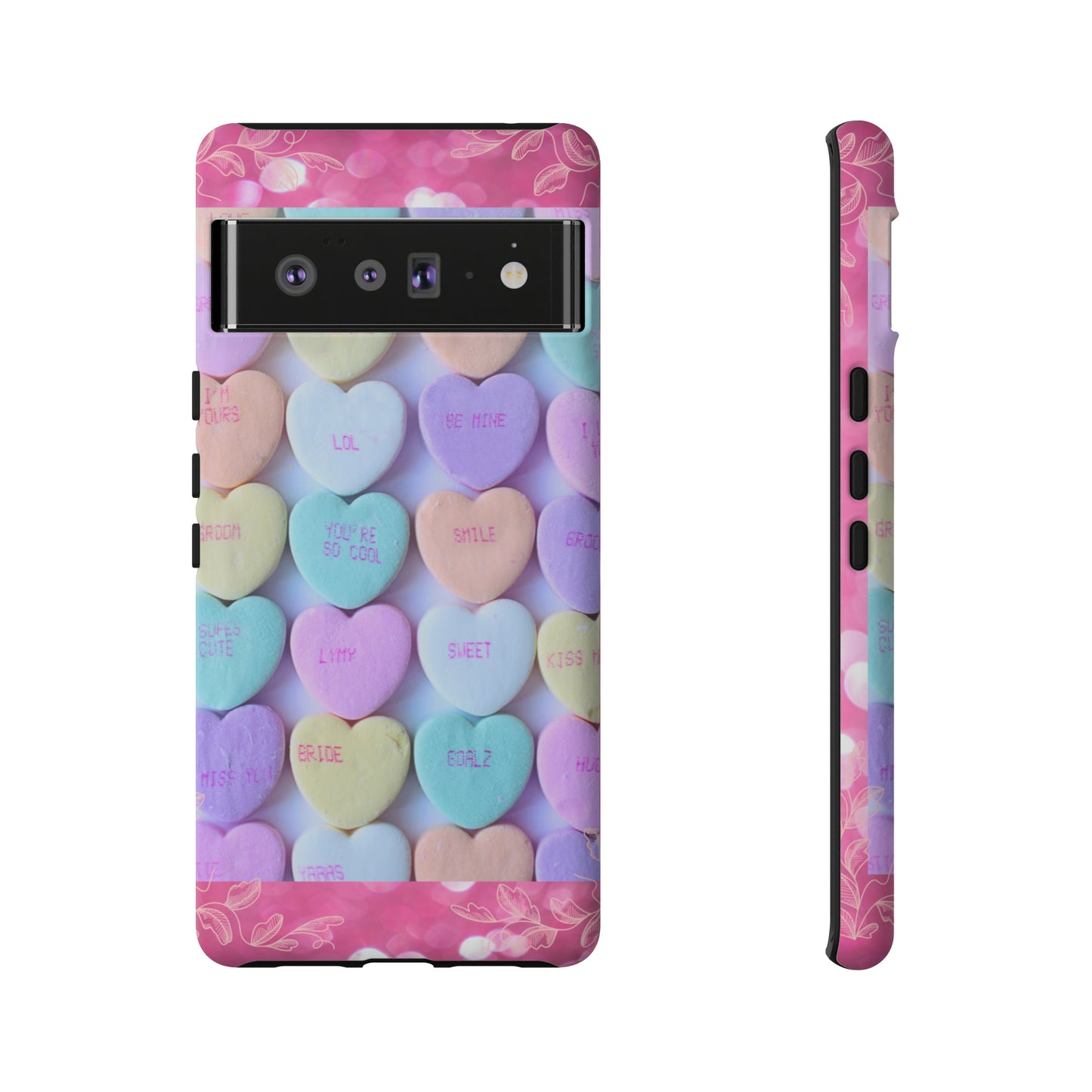 Candy Hearts: 46-Tough Case iPhone series 15 14 13 12 11 X XR XS 8: Google series 7 6 5: Samsung series S23 S22 S21 S20 S10