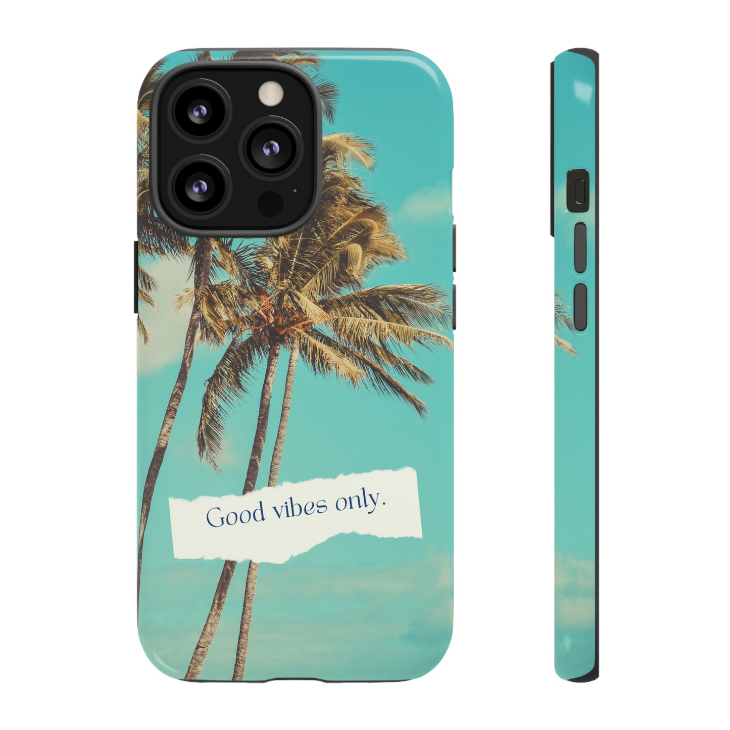 Palm Blue with Turquoise background : 46-Tough Case iPhone series 15 14 13 12 11 X XR XS 8: Google series 7 6 5: Samsung series S23 S22 S21 S20 S10