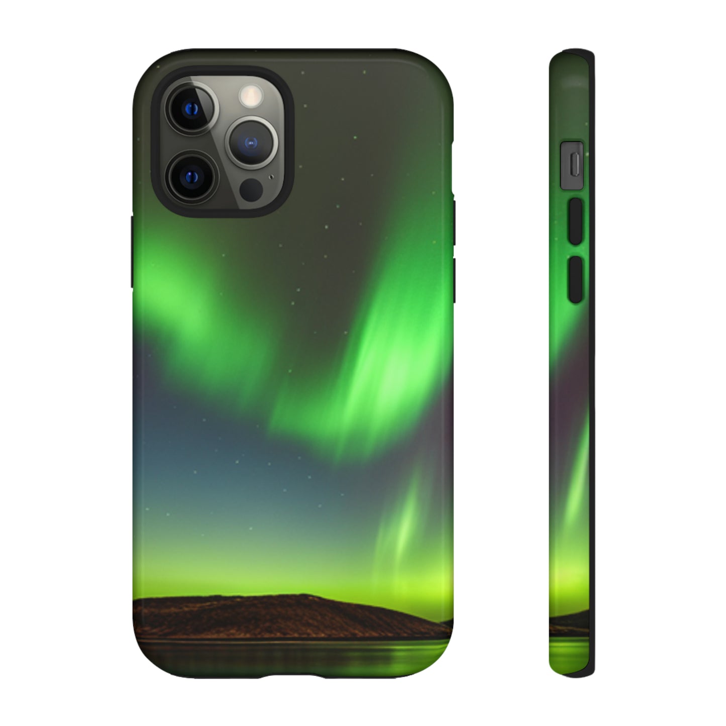 Northern Lights with a black background: 46-Tough Case iPhone series 15 14 13 12 11 X XR XS 8: Google series 7 6 5: Samsung series S23 S22 S21 S20 S10