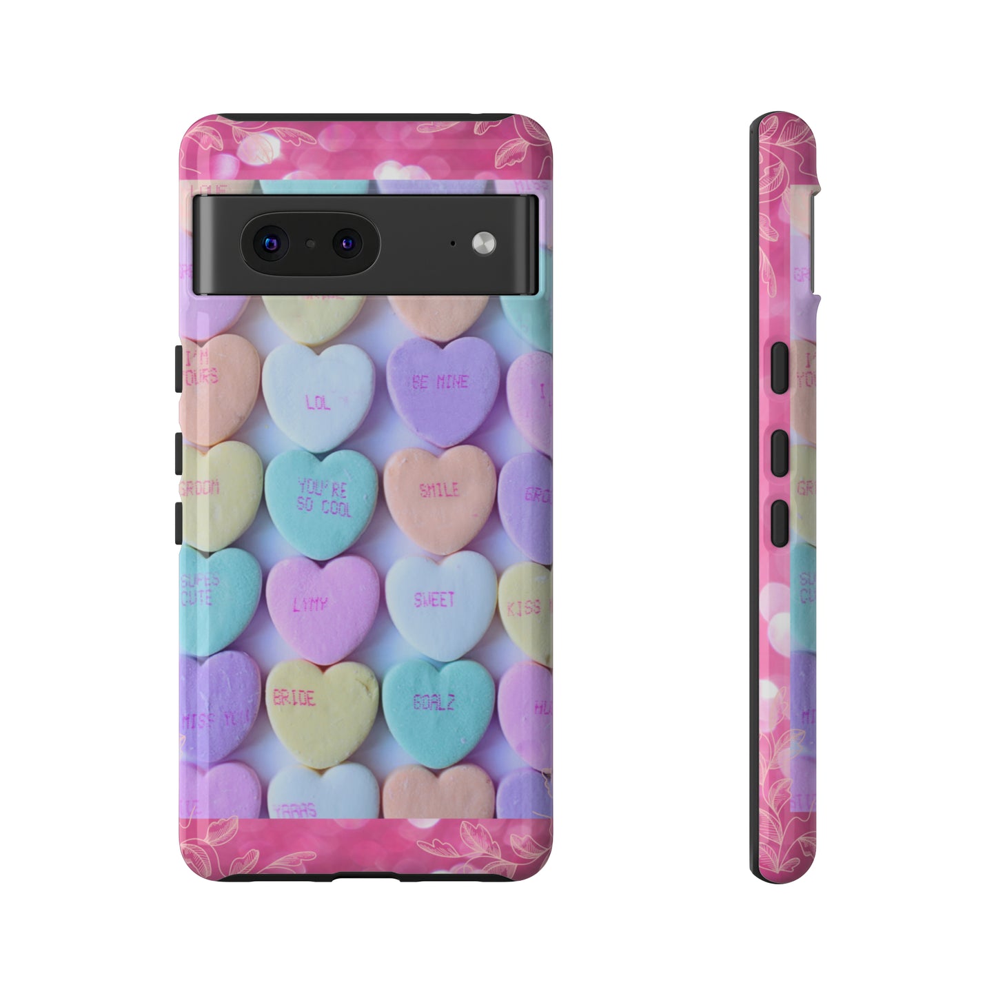 Candy Hearts: 46-Tough Case iPhone series 15 14 13 12 11 X XR XS 8: Google series 7 6 5: Samsung series S23 S22 S21 S20 S10