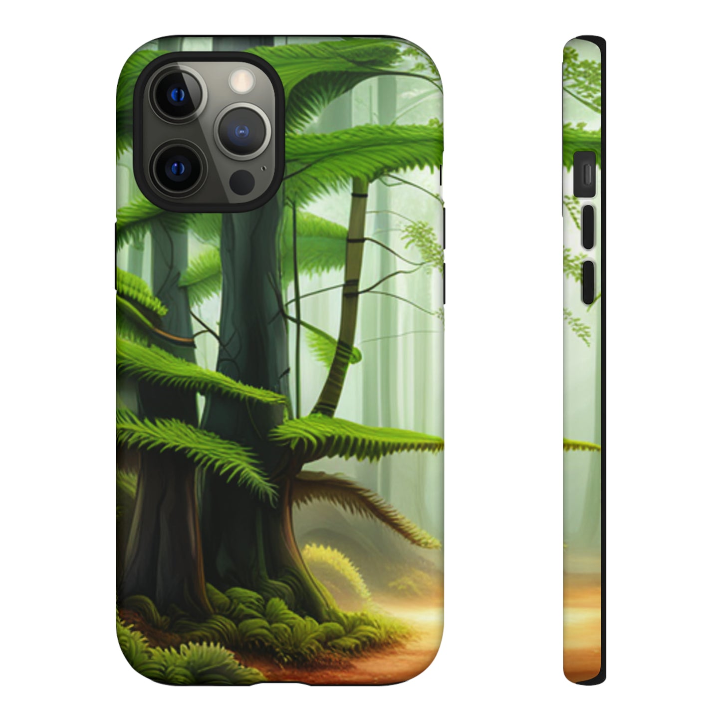 Boston Fern in the forest with black background : 46-Tough Case iPhone series 15 14 13 12 11 X XR XS 8: Google series 7 6 5: Samsung series S23 S22 S21 S20 S10