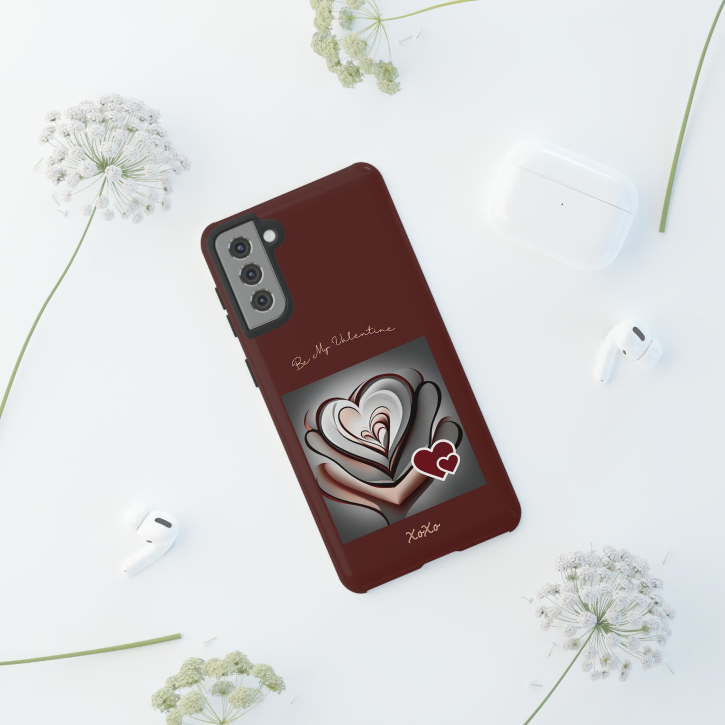 Valentine Triple Heart: 46-Tough Case iPhone series 15 14 13 12 11 X XR XS 8: Google series 7 6 5: Samsung series S23 S22 S21 S20 S10