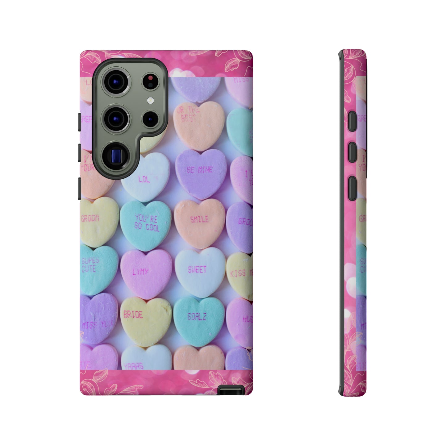 Candy Hearts: 46-Tough Case iPhone series 15 14 13 12 11 X XR XS 8: Google series 7 6 5: Samsung series S23 S22 S21 S20 S10