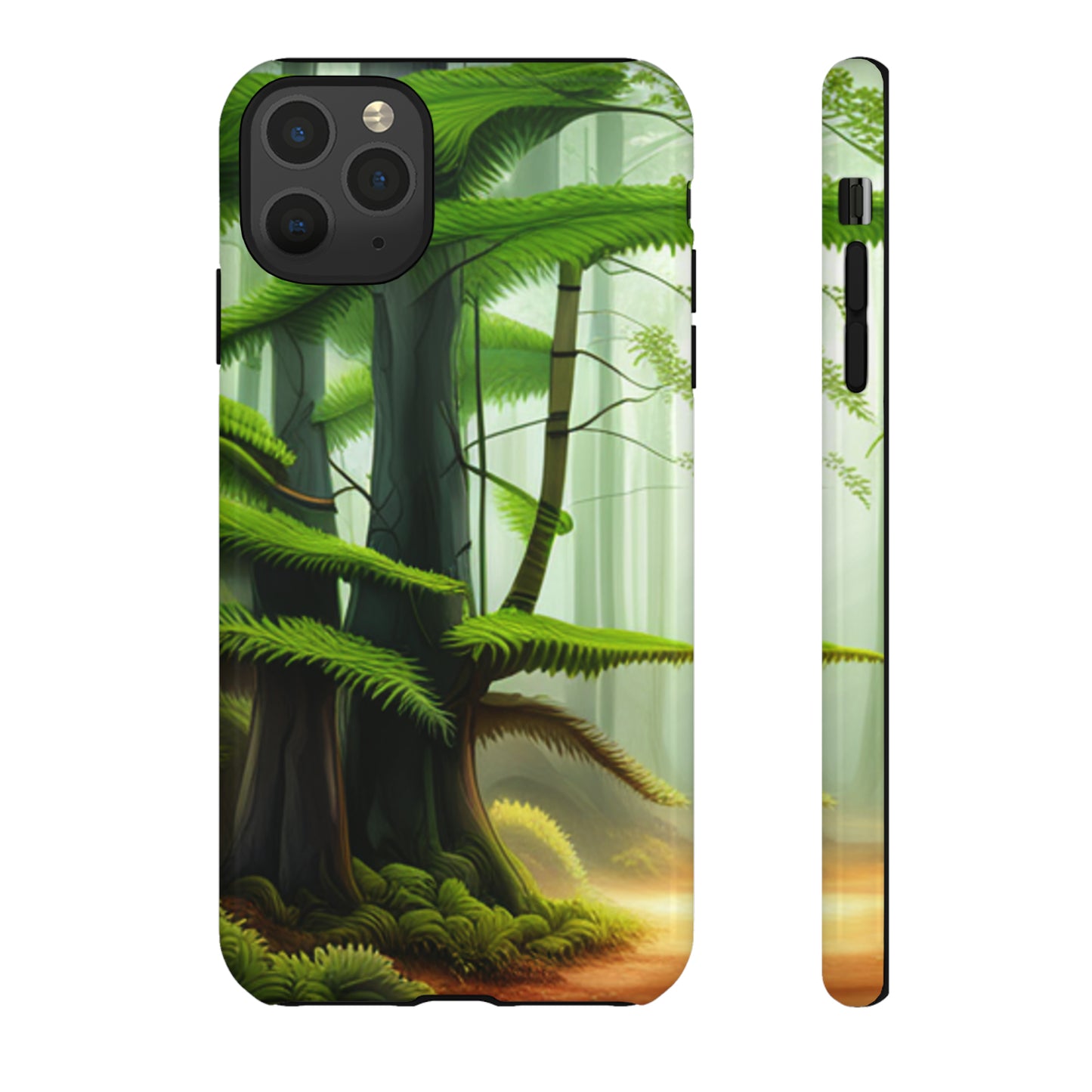 Boston Fern in the forest with black background : 46-Tough Case iPhone series 15 14 13 12 11 X XR XS 8: Google series 7 6 5: Samsung series S23 S22 S21 S20 S10