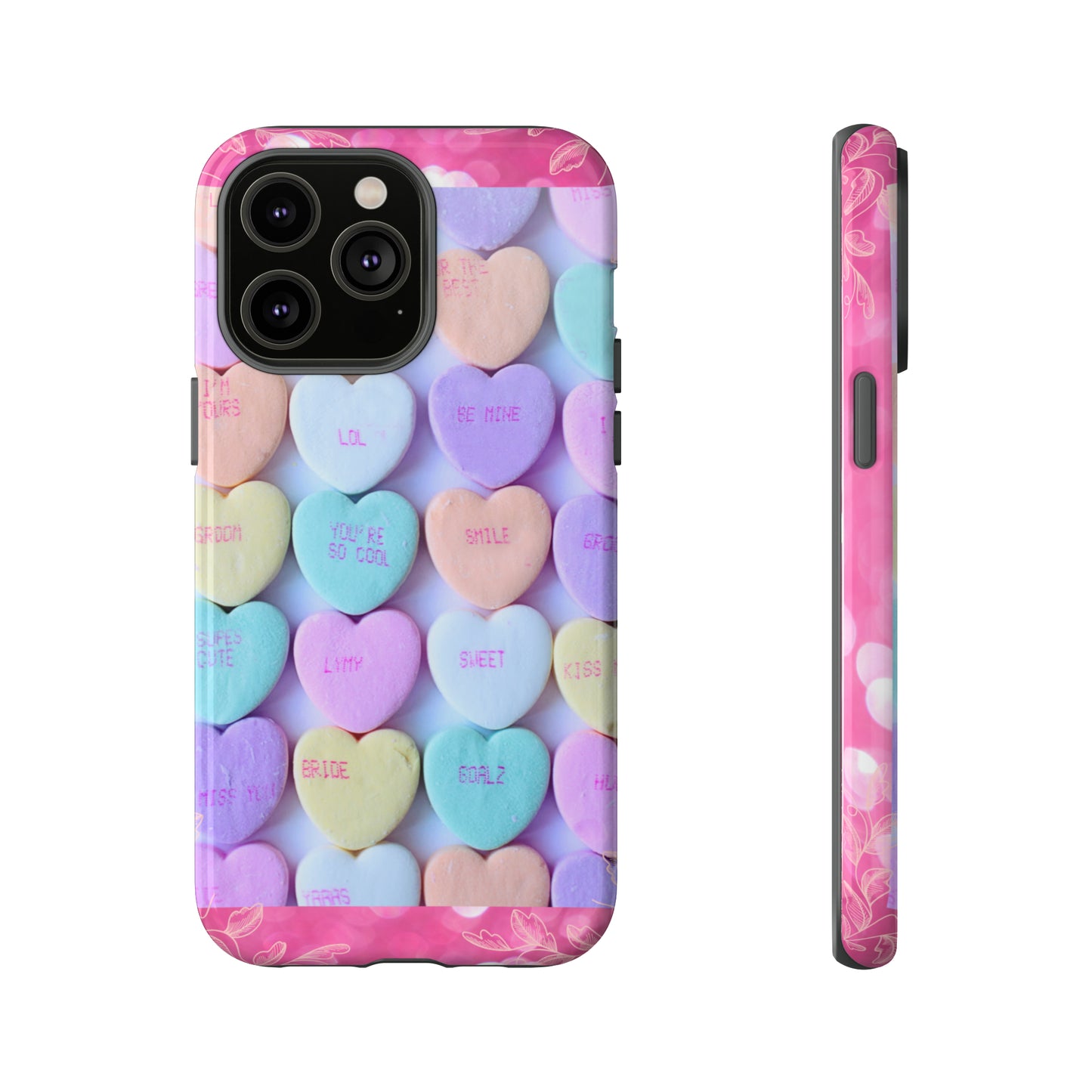 Candy Hearts: 46-Tough Case iPhone series 15 14 13 12 11 X XR XS 8: Google series 7 6 5: Samsung series S23 S22 S21 S20 S10