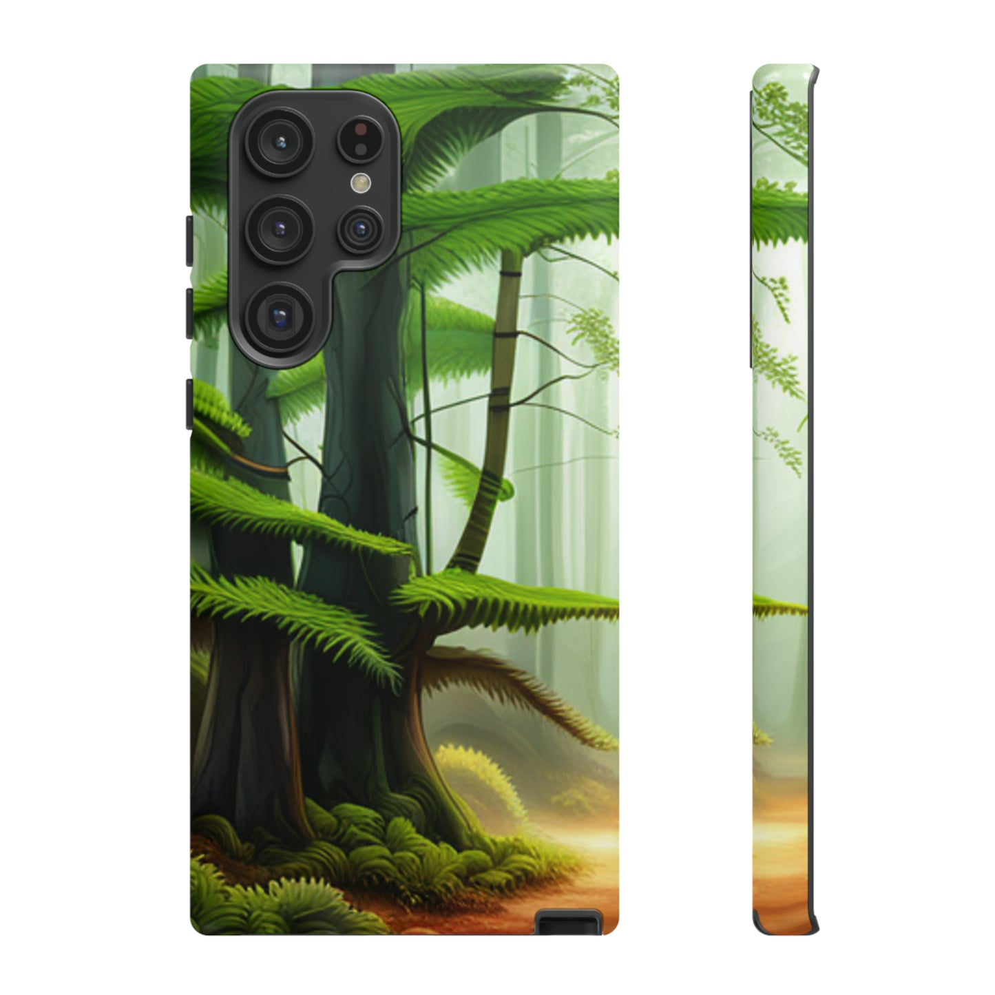 Boston Fern in the forest with black background : 46-Tough Case iPhone series 15 14 13 12 11 X XR XS 8: Google series 7 6 5: Samsung series S23 S22 S21 S20 S10