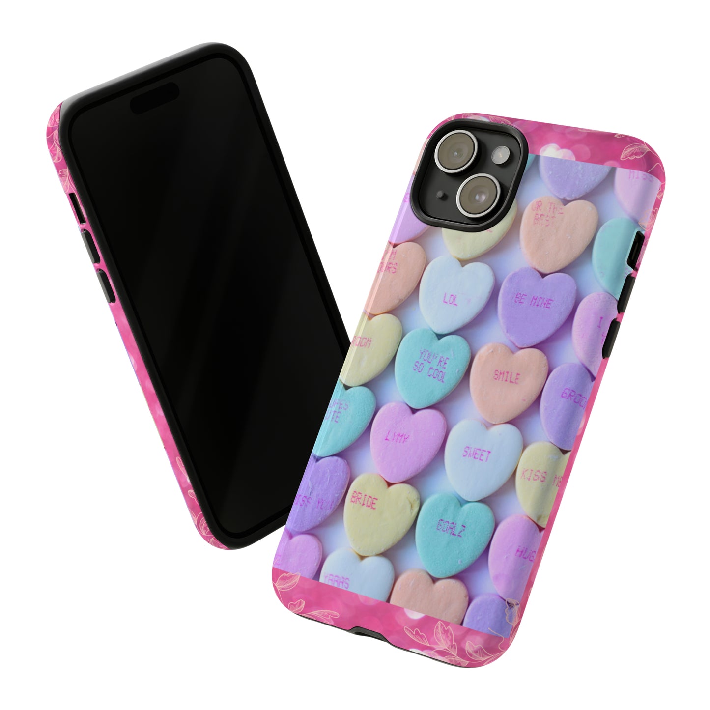 Candy Hearts: 46-Tough Case iPhone series 15 14 13 12 11 X XR XS 8: Google series 7 6 5: Samsung series S23 S22 S21 S20 S10