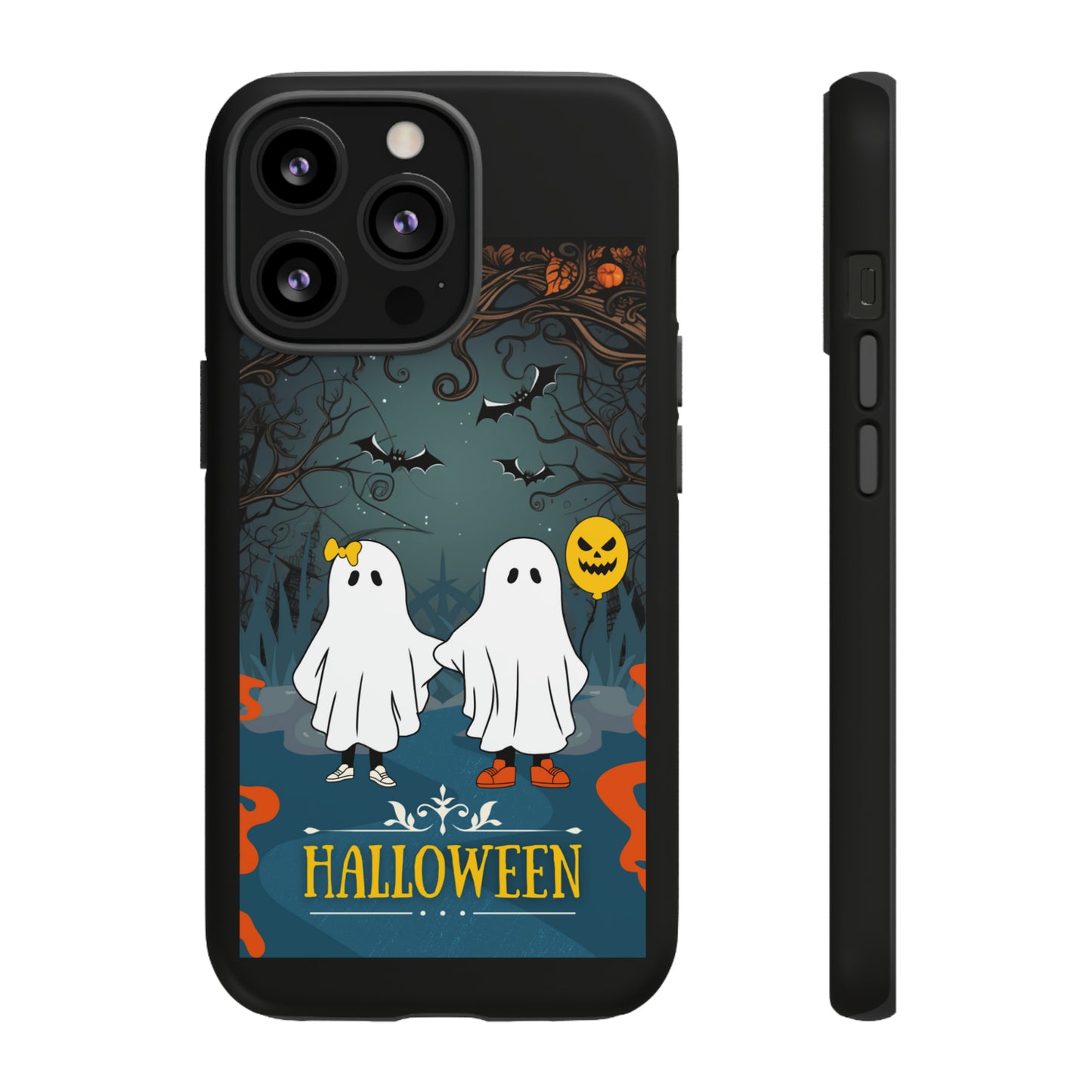 Ghosty with Black background: 46-Tough Case iPhone series 15 14 13 12 11 X XR XS 8: Google series 7 6 5: Samsung series S23 S22 S21 S20 S10