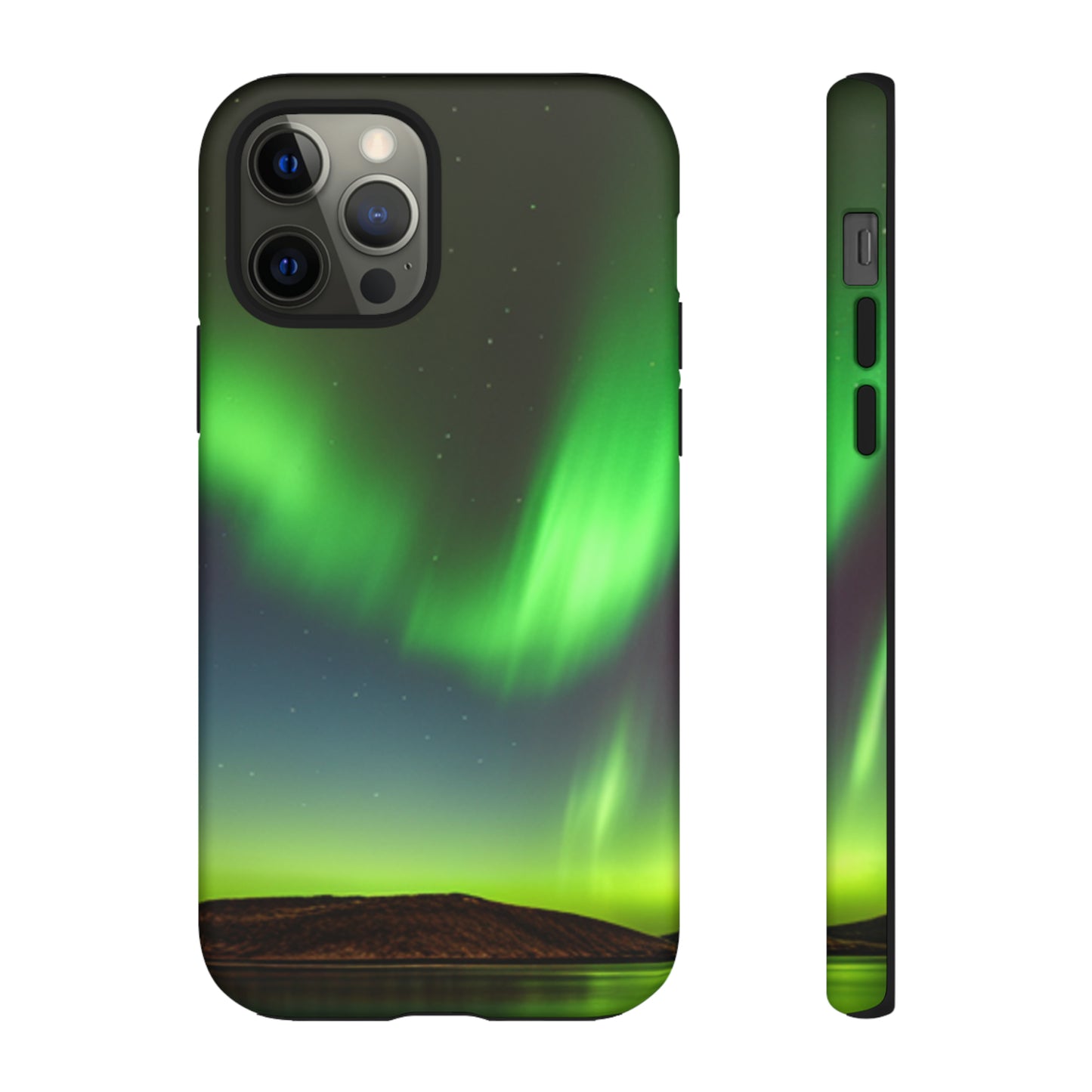 Northern Lights with a black background: 46-Tough Case iPhone series 15 14 13 12 11 X XR XS 8: Google series 7 6 5: Samsung series S23 S22 S21 S20 S10