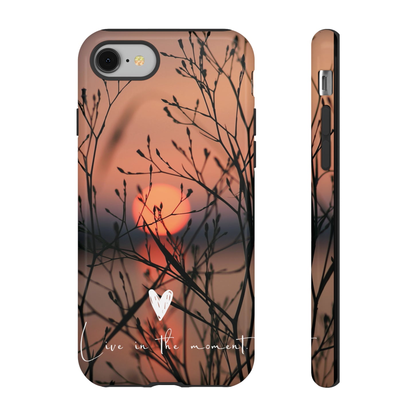 VIVID SUNSET FLORAL DESIGN with black background: 46-Tough Case iPhone series 15 14 13 12 11 X XR XS 8: Google series 7 6 5: Samsung series S23 S22 S21 S20 S10