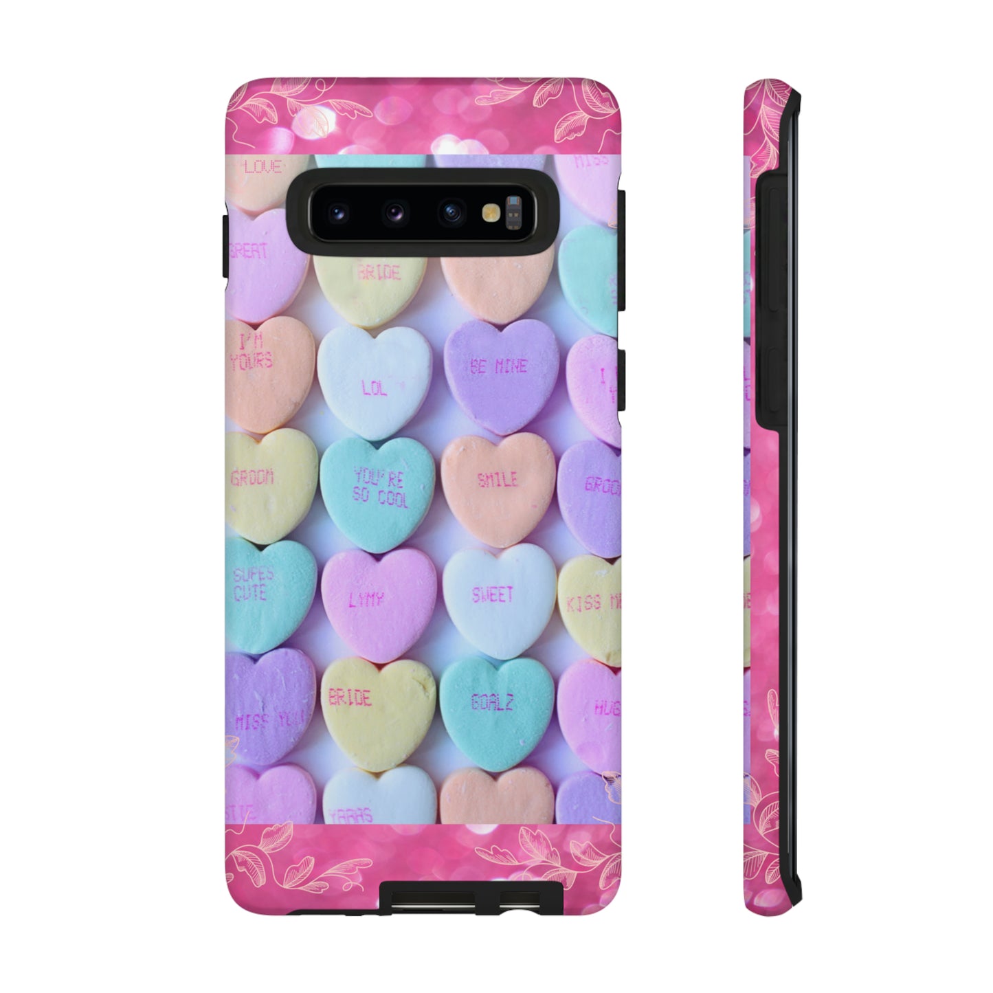 Candy Hearts: 46-Tough Case iPhone series 15 14 13 12 11 X XR XS 8: Google series 7 6 5: Samsung series S23 S22 S21 S20 S10