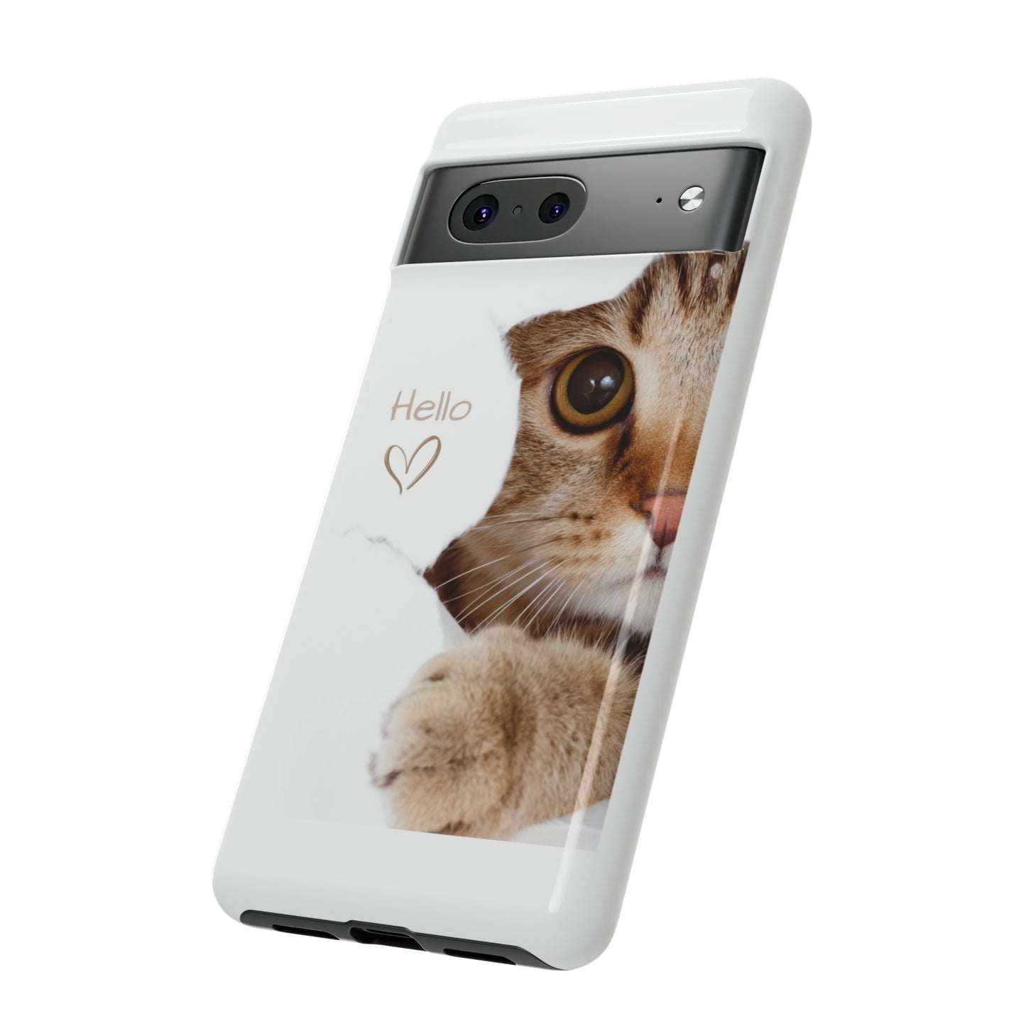 Hey Kitty with white background: 46-Tough Case iPhone series 15 14 13 12 11 X XR XS 8: Google series 7 6 5: Samsung series S23 S22 S21 S20 S10