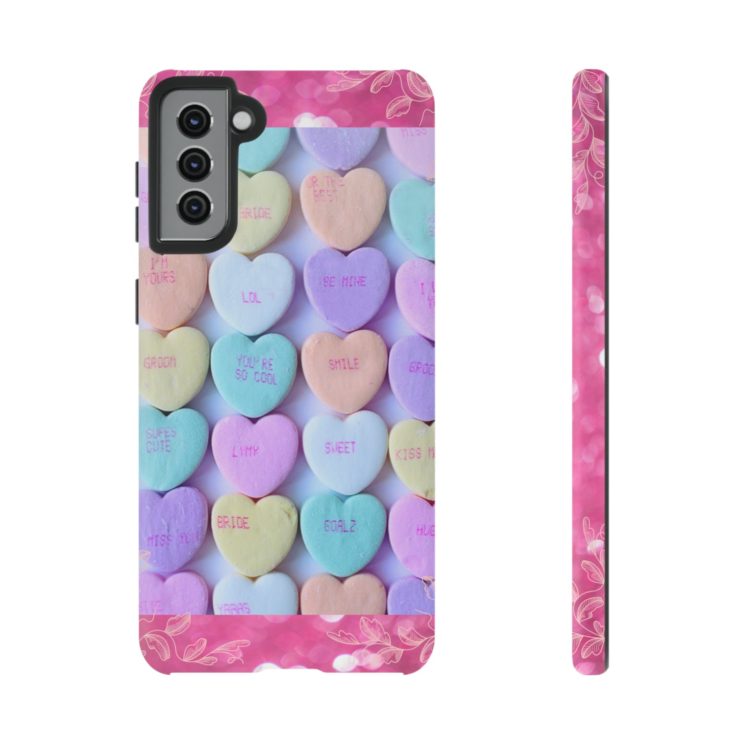 Candy Hearts: 46-Tough Case iPhone series 15 14 13 12 11 X XR XS 8: Google series 7 6 5: Samsung series S23 S22 S21 S20 S10