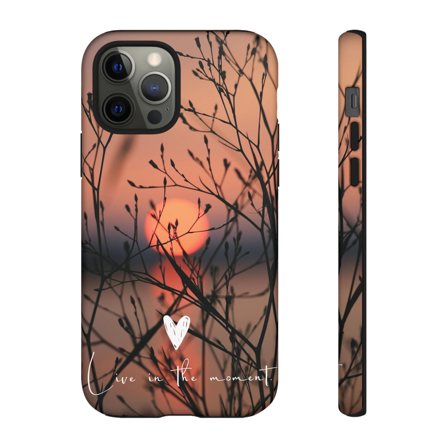 VIVID SUNSET FLORAL DESIGN with black background: 46-Tough Case iPhone series 15 14 13 12 11 X XR XS 8: Google series 7 6 5: Samsung series S23 S22 S21 S20 S10