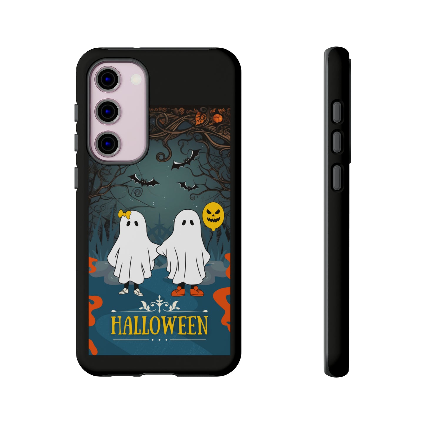 Ghosty with Black background: 46-Tough Case iPhone series 15 14 13 12 11 X XR XS 8: Google series 7 6 5: Samsung series S23 S22 S21 S20 S10