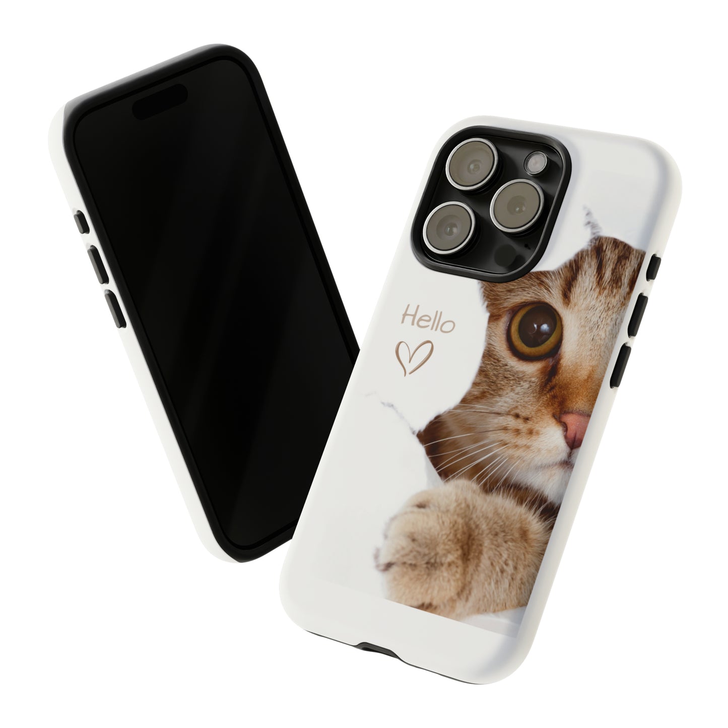 Hey Kitty with white background: 46-Tough Case iPhone series 15 14 13 12 11 X XR XS 8: Google series 7 6 5: Samsung series S23 S22 S21 S20 S10