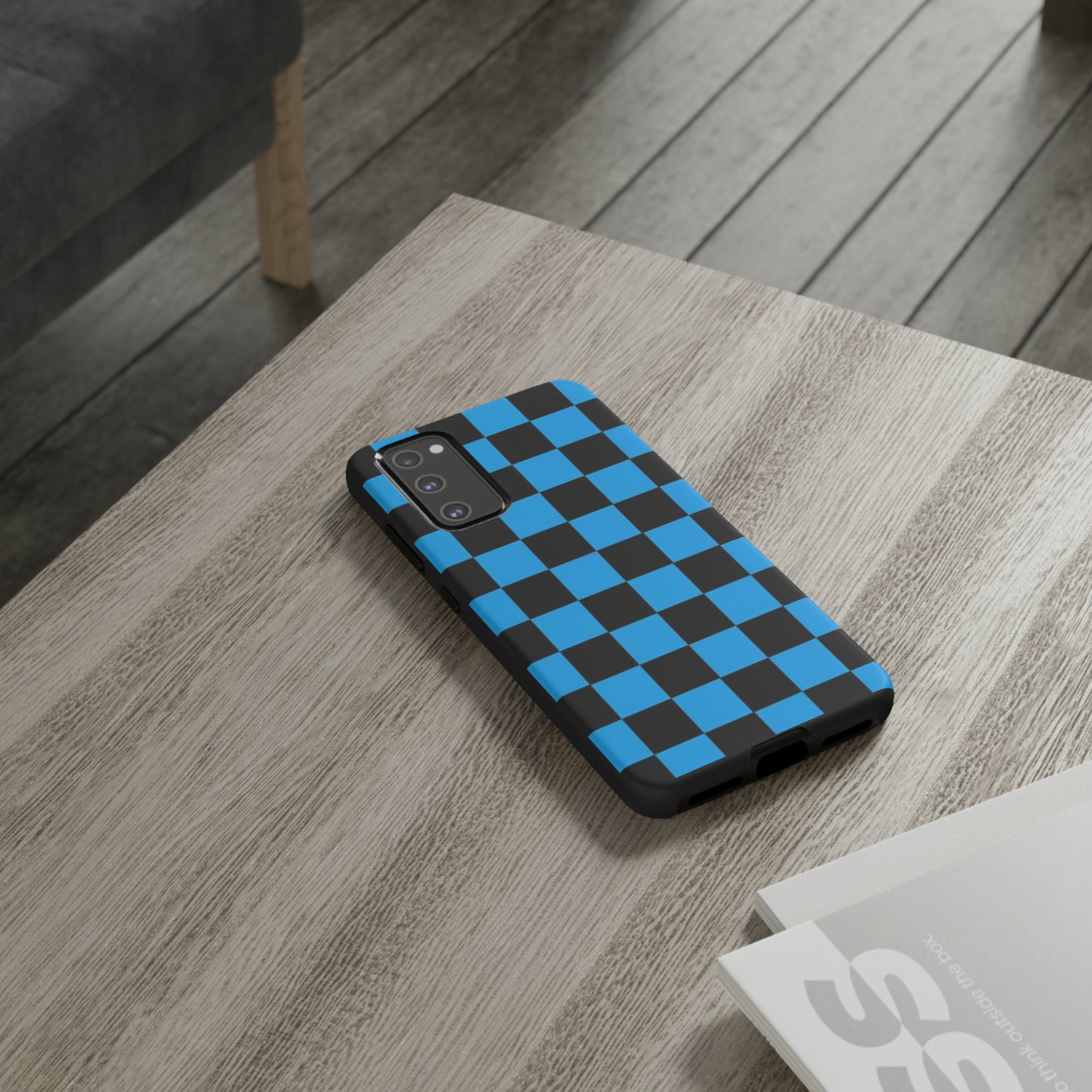 Blue and Black Checkers: 46-Tough Case iPhone series 15 14 13 12 11 X XR XS 8: Google series 7 6 5: Samsung series S23 S22 S21 S20 S10