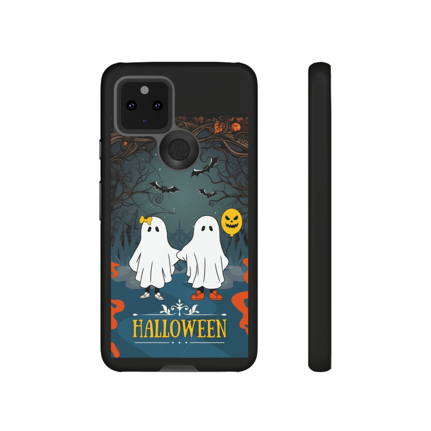 Ghosty with Black background: 46-Tough Case iPhone series 15 14 13 12 11 X XR XS 8: Google series 7 6 5: Samsung series S23 S22 S21 S20 S10