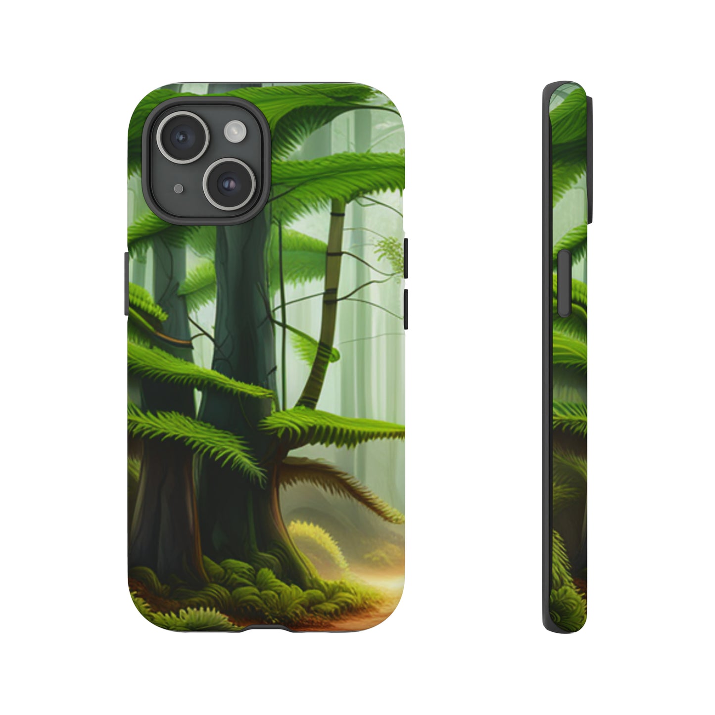 Boston Fern in the forest with black background : 46-Tough Case iPhone series 15 14 13 12 11 X XR XS 8: Google series 7 6 5: Samsung series S23 S22 S21 S20 S10