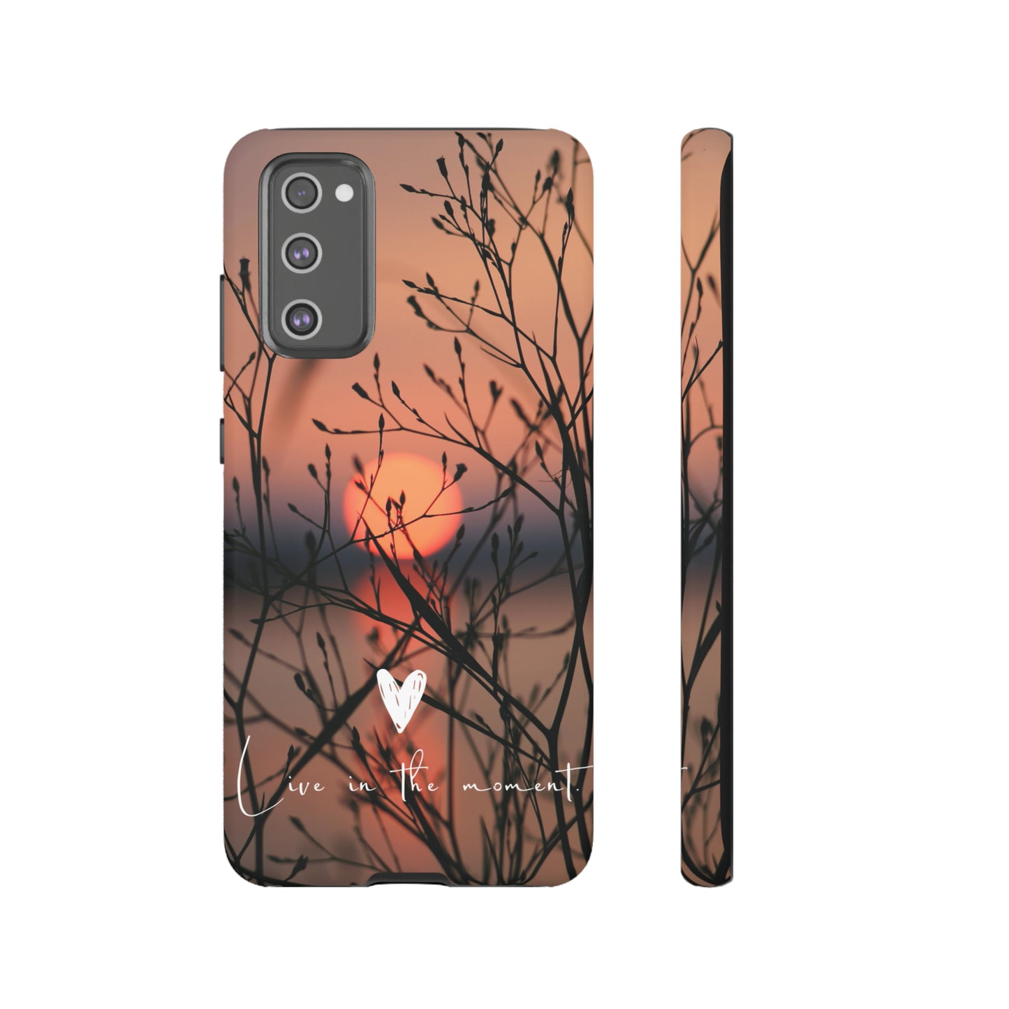 VIVID SUNSET FLORAL DESIGN with black background: 46-Tough Case iPhone series 15 14 13 12 11 X XR XS 8: Google series 7 6 5: Samsung series S23 S22 S21 S20 S10