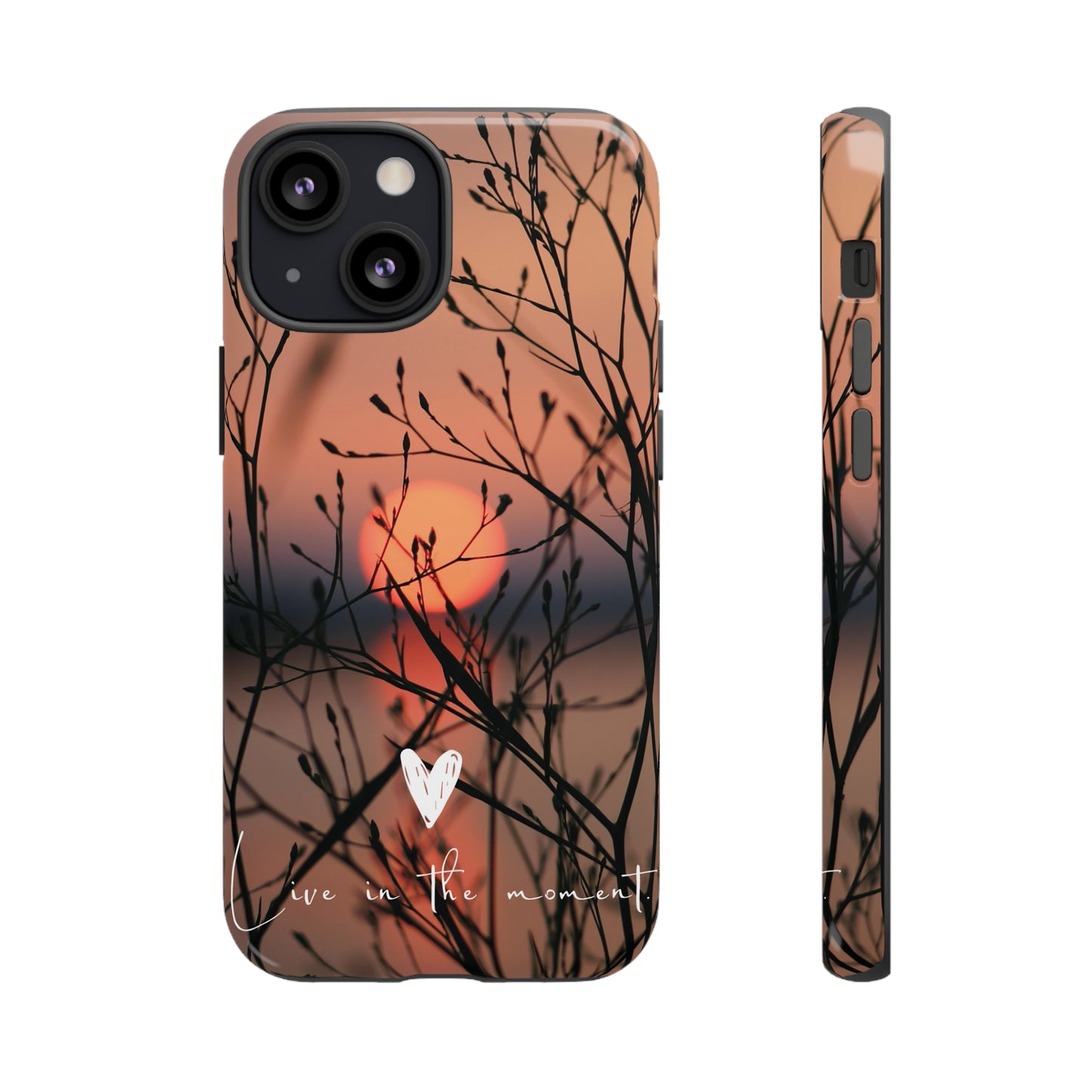 VIVID SUNSET FLORAL DESIGN with black background: 46-Tough Case iPhone series 15 14 13 12 11 X XR XS 8: Google series 7 6 5: Samsung series S23 S22 S21 S20 S10