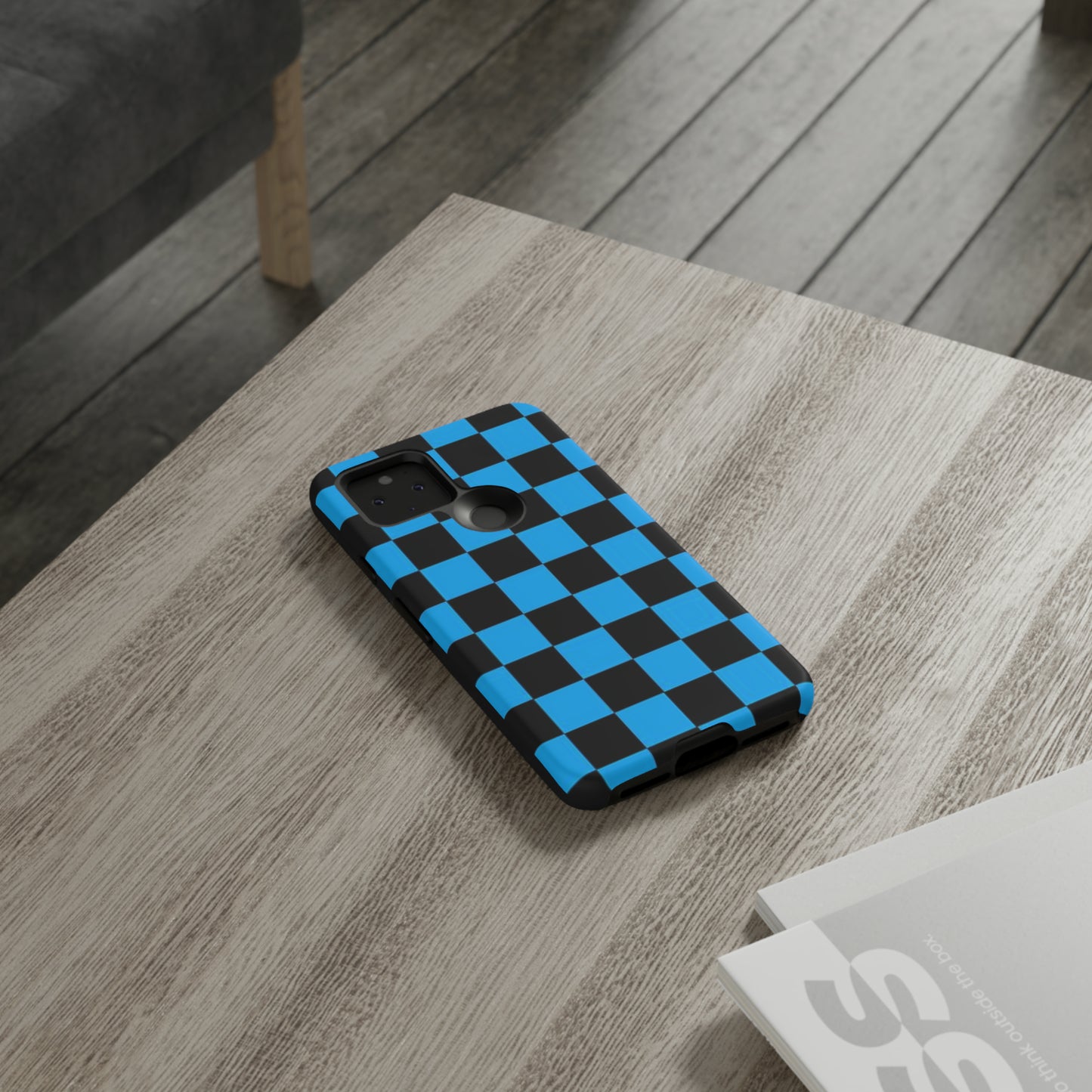 Blue and Black Checkers: 46-Tough Case iPhone series 15 14 13 12 11 X XR XS 8: Google series 7 6 5: Samsung series S23 S22 S21 S20 S10