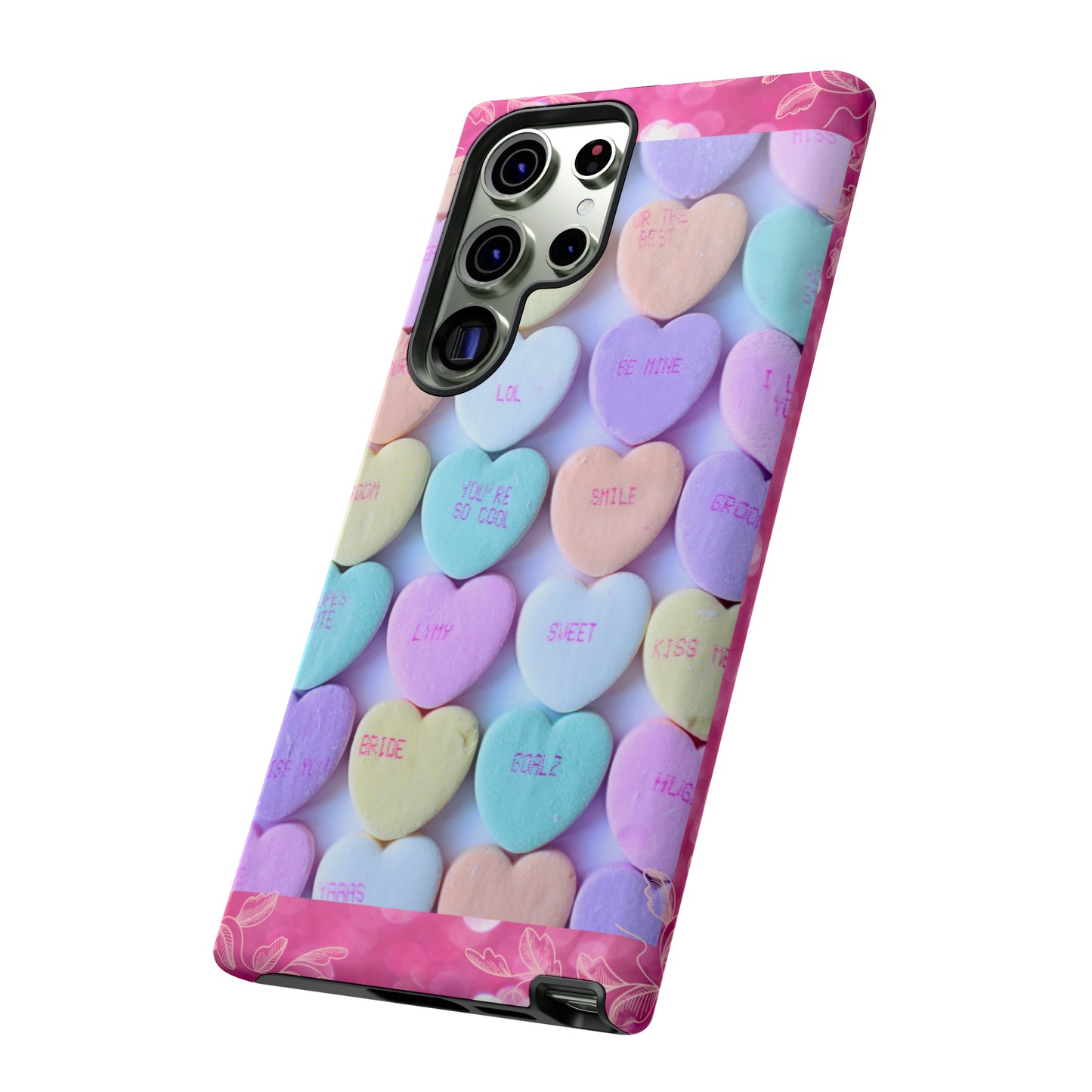 Candy Hearts: 46-Tough Case iPhone series 15 14 13 12 11 X XR XS 8: Google series 7 6 5: Samsung series S23 S22 S21 S20 S10