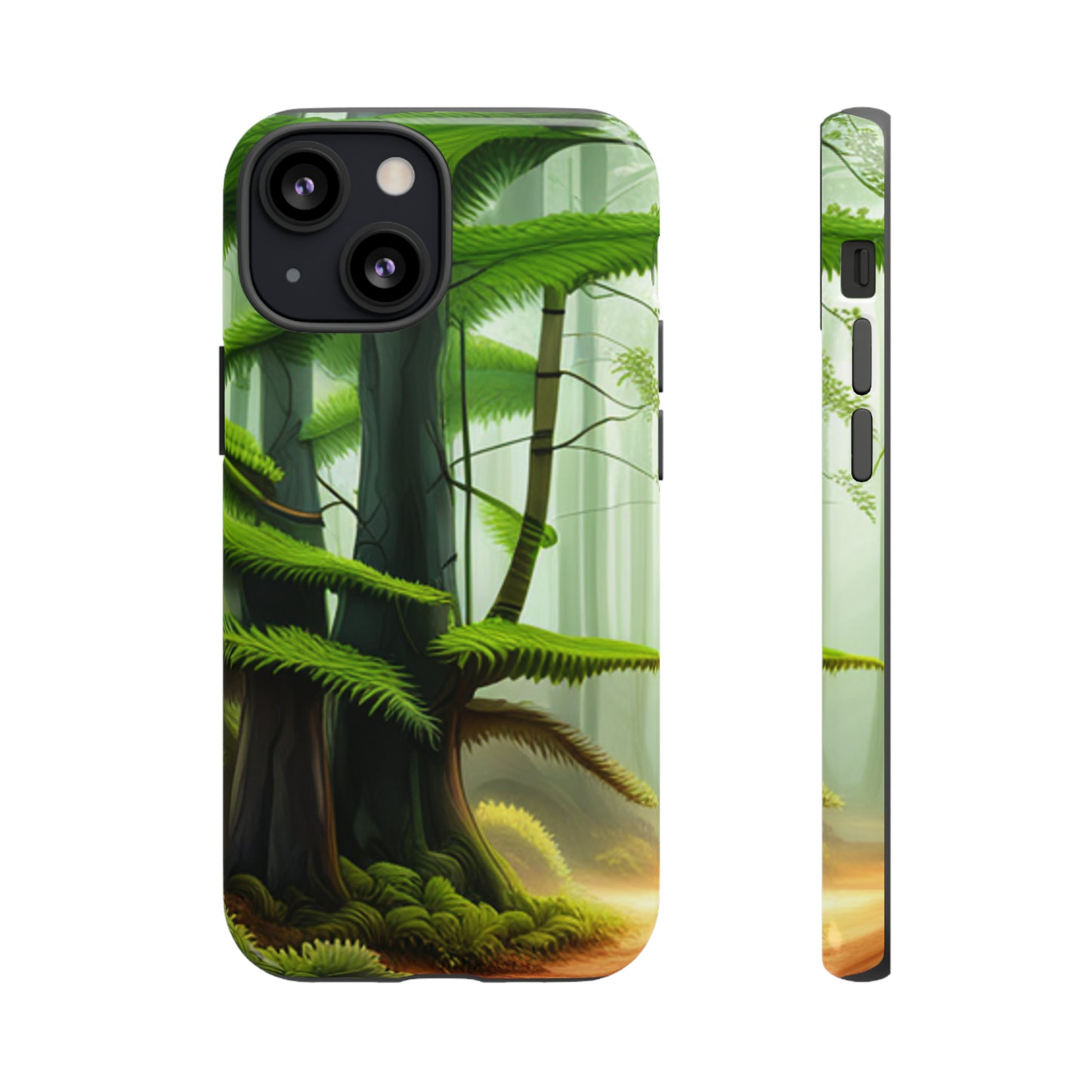 Boston Fern in the forest with black background : 46-Tough Case iPhone series 15 14 13 12 11 X XR XS 8: Google series 7 6 5: Samsung series S23 S22 S21 S20 S10