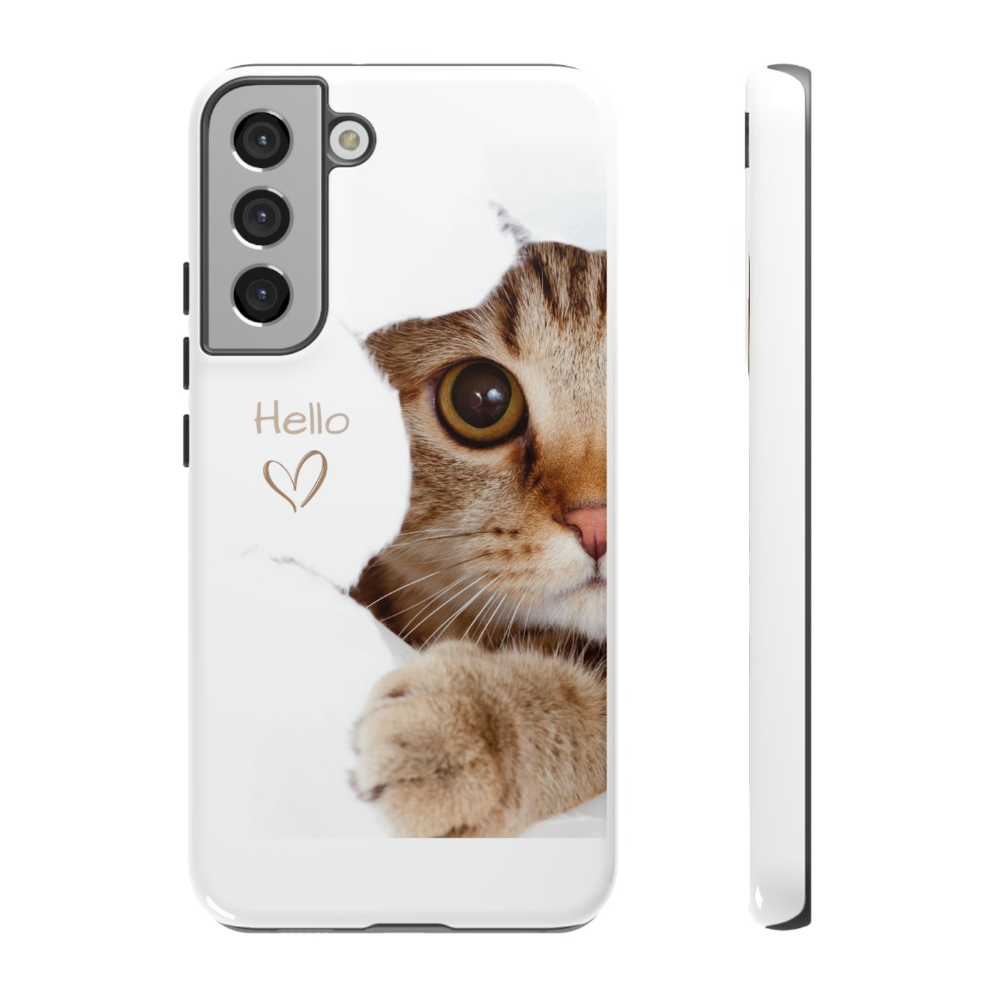 Hey Kitty with white background: 46-Tough Case iPhone series 15 14 13 12 11 X XR XS 8: Google series 7 6 5: Samsung series S23 S22 S21 S20 S10