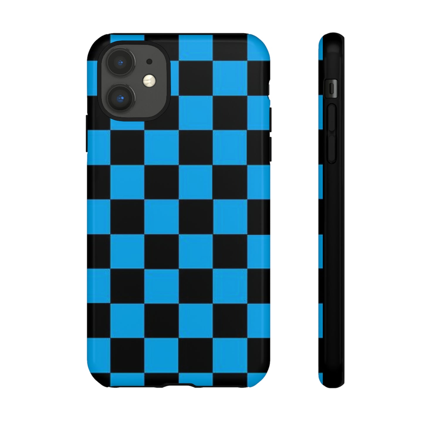 Blue and Black Checkers: 46-Tough Case iPhone series 15 14 13 12 11 X XR XS 8: Google series 7 6 5: Samsung series S23 S22 S21 S20 S10