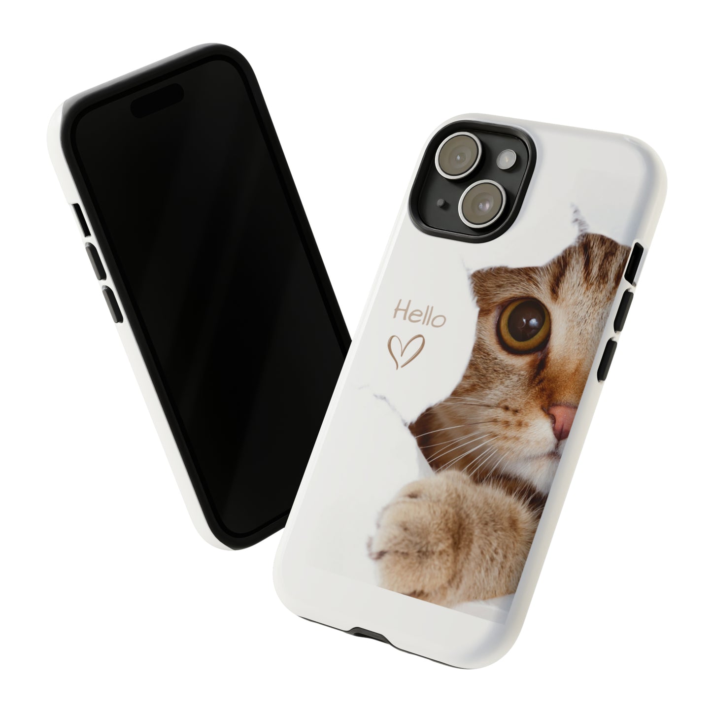 Hey Kitty with white background: 46-Tough Case iPhone series 15 14 13 12 11 X XR XS 8: Google series 7 6 5: Samsung series S23 S22 S21 S20 S10