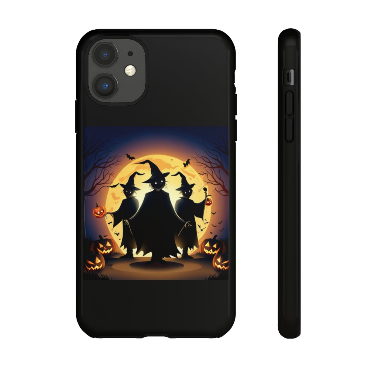 Trick or Treat with black background: 46-Tough Case iPhone series 15 14 13 12 11 X XR XS 8: Google series 7 6 5: Samsung series S23 S22 S21 S20 S10