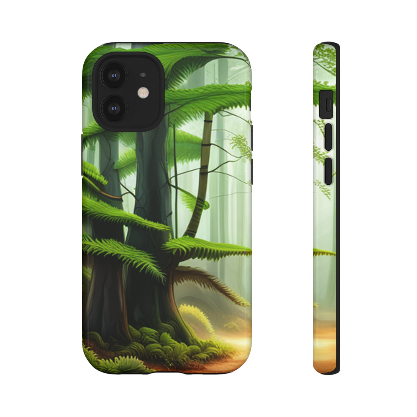 Boston Fern in the forest with black background : 46-Tough Case iPhone series 15 14 13 12 11 X XR XS 8: Google series 7 6 5: Samsung series S23 S22 S21 S20 S10