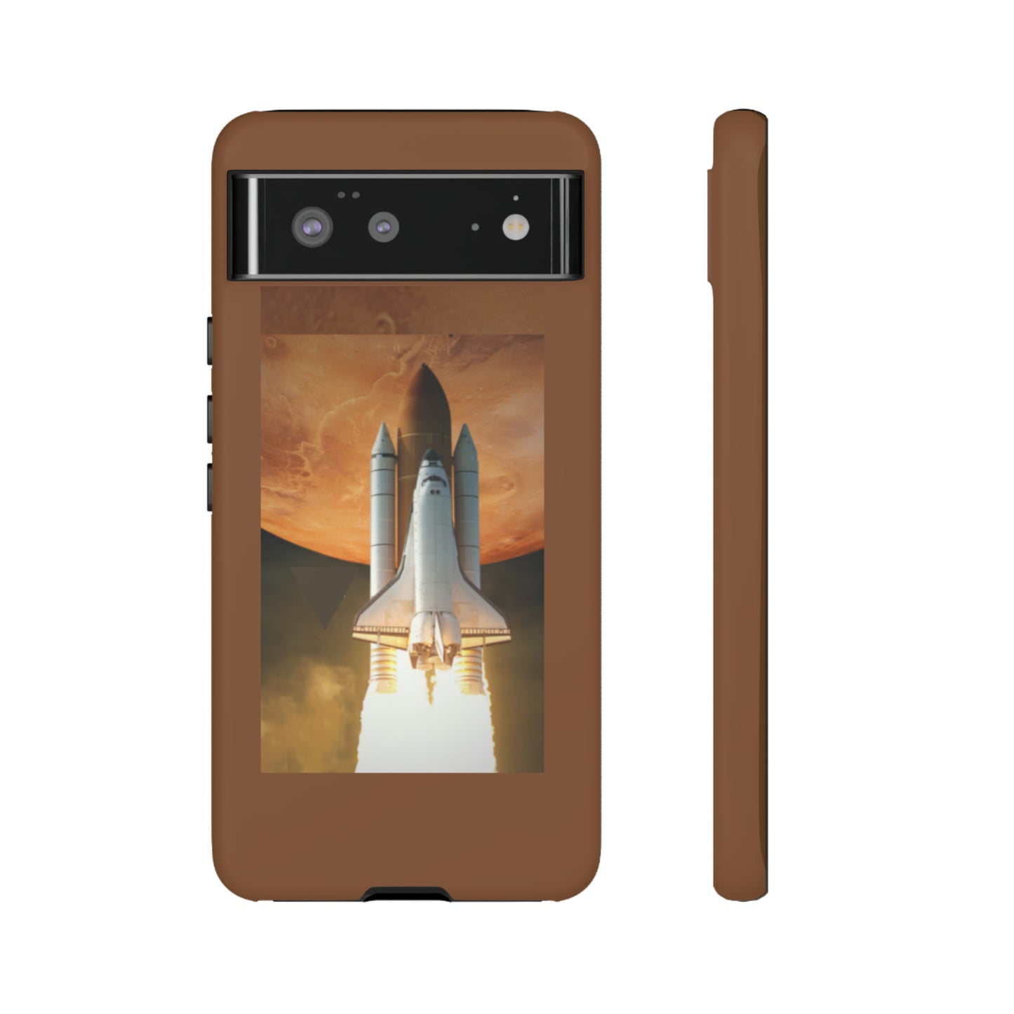 Rocket Man with Light Brown background: 46-Tough Case iPhone series 15 14 13 12 11 X XR XS 8: Google series 7 6 5: Samsung series S23 S22 S21 S20 S10