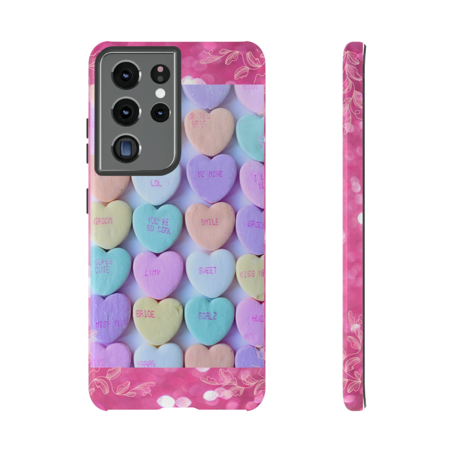 Candy Hearts: 46-Tough Case iPhone series 15 14 13 12 11 X XR XS 8: Google series 7 6 5: Samsung series S23 S22 S21 S20 S10