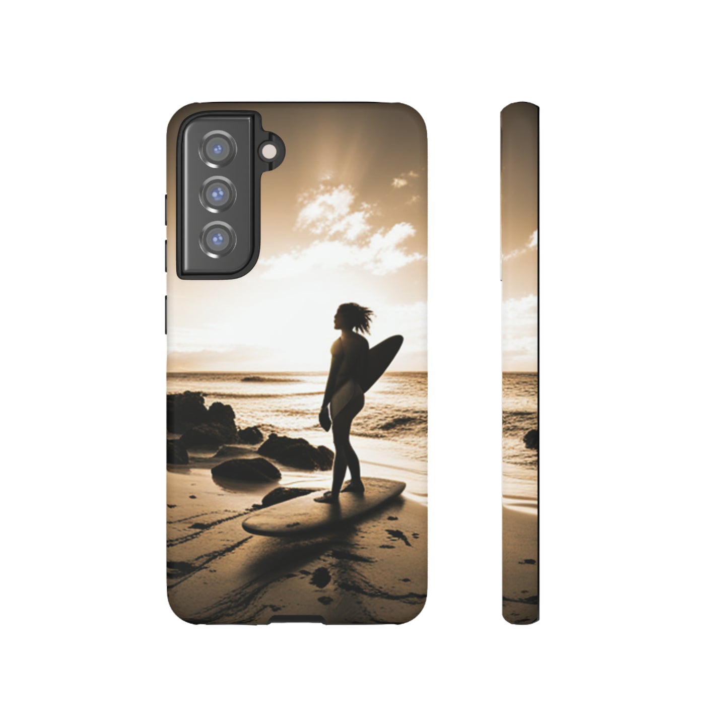 Surfing Aruba with a black background: 46 - Tough Case iPhone series 15 14 13 12 11 X XR XS 8: Google series 7 6 5: Samsung series S23 S22 S21 S20 S10