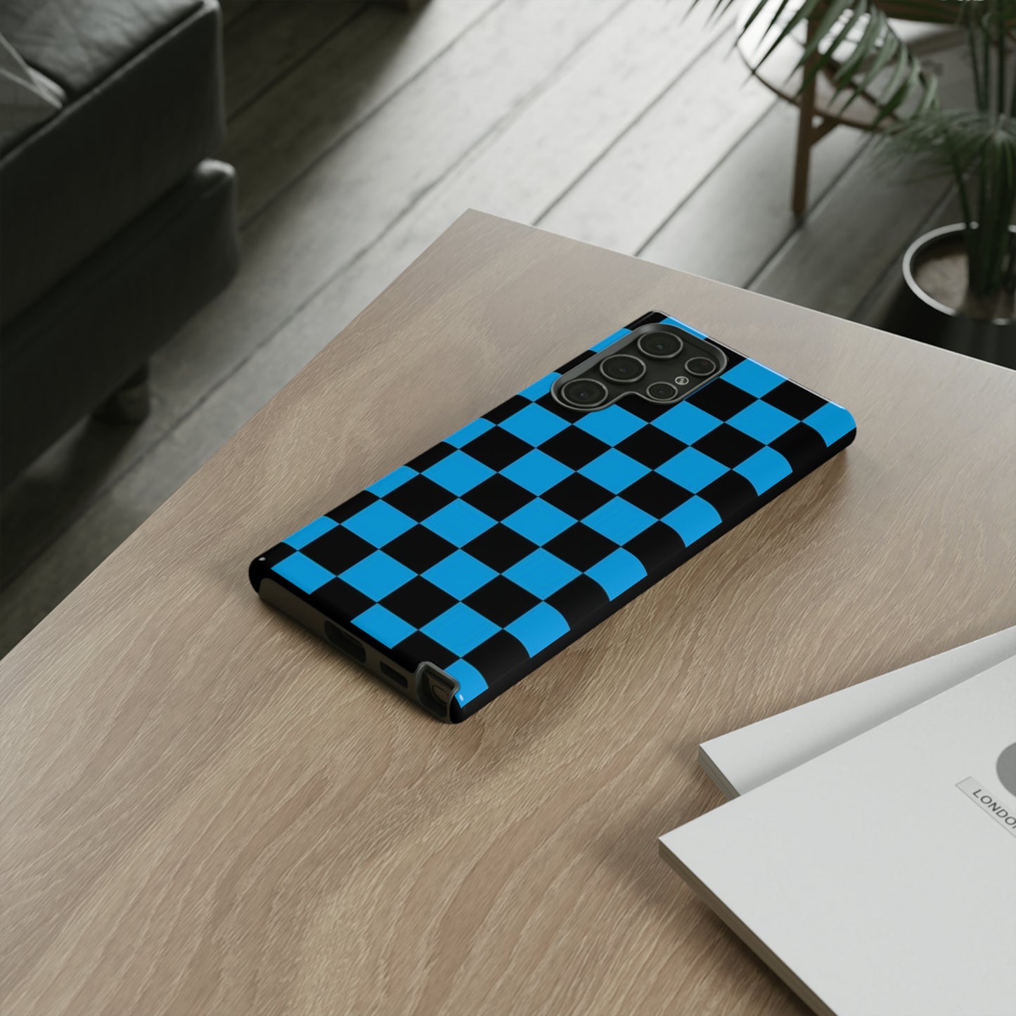 Blue and Black Checkers: 46-Tough Case iPhone series 15 14 13 12 11 X XR XS 8: Google series 7 6 5: Samsung series S23 S22 S21 S20 S10