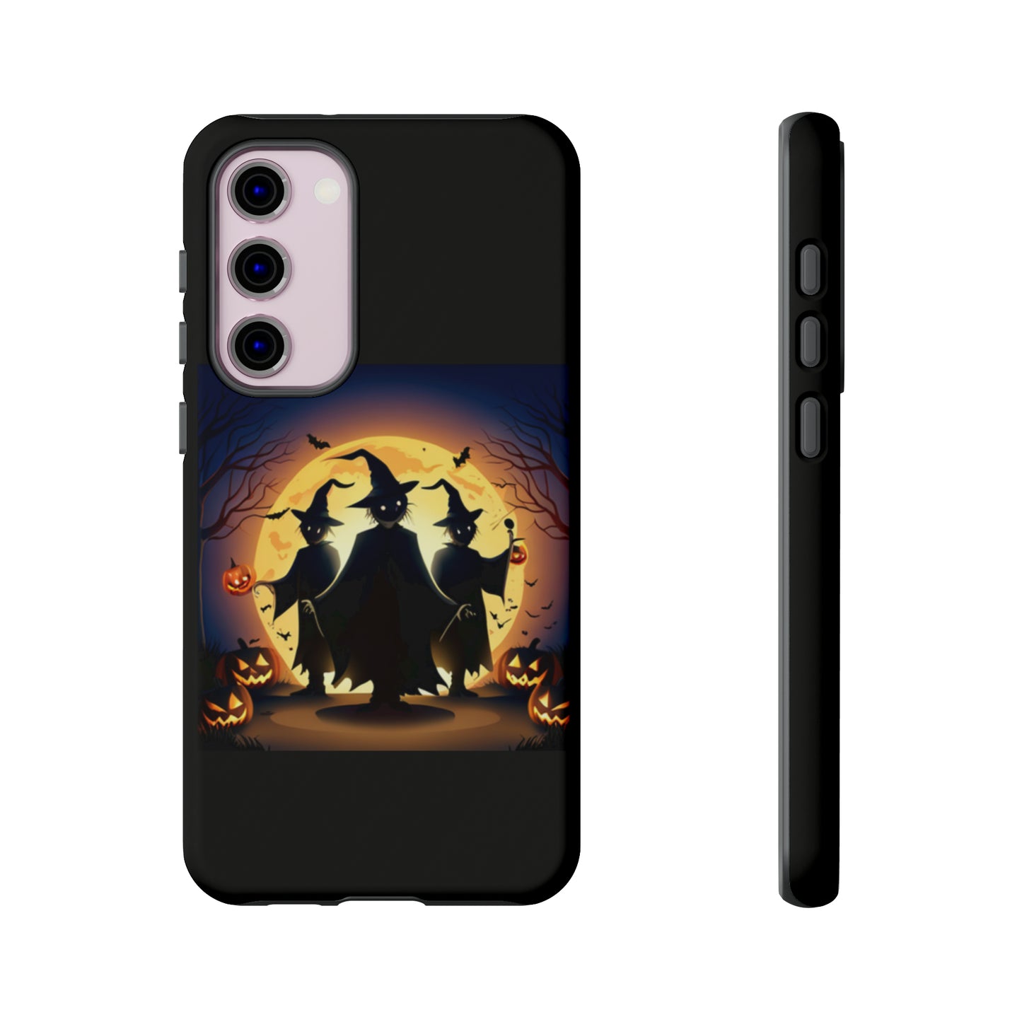 Trick or Treat with black background: 46-Tough Case iPhone series 15 14 13 12 11 X XR XS 8: Google series 7 6 5: Samsung series S23 S22 S21 S20 S10