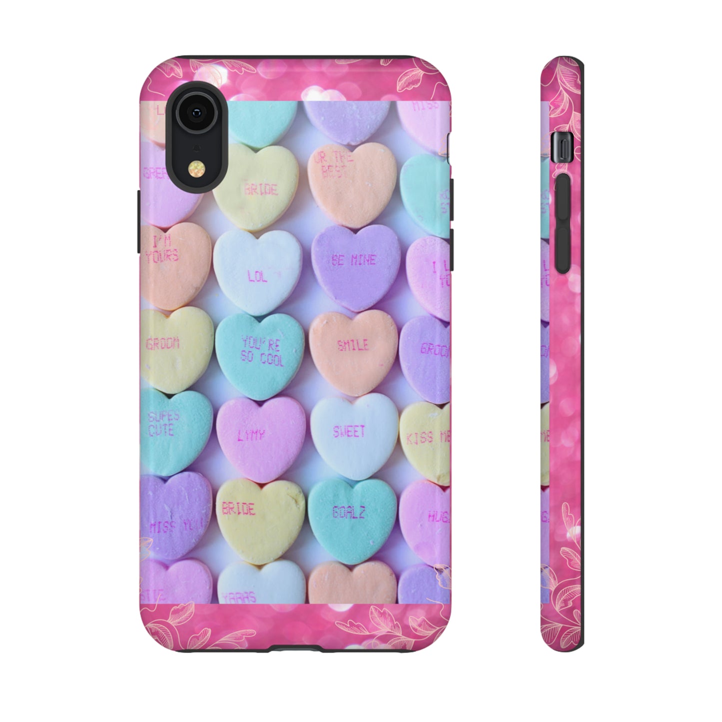 Candy Hearts: 46-Tough Case iPhone series 15 14 13 12 11 X XR XS 8: Google series 7 6 5: Samsung series S23 S22 S21 S20 S10