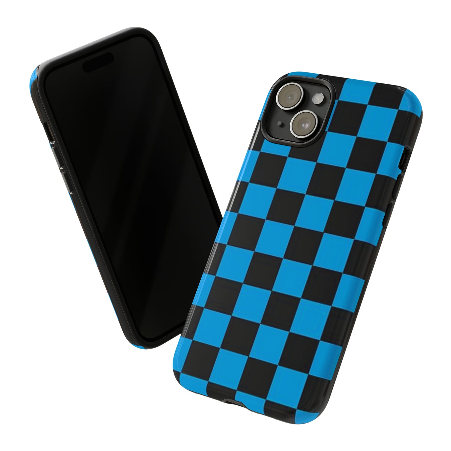 Blue and Black Checkers: 46-Tough Case iPhone series 15 14 13 12 11 X XR XS 8: Google series 7 6 5: Samsung series S23 S22 S21 S20 S10