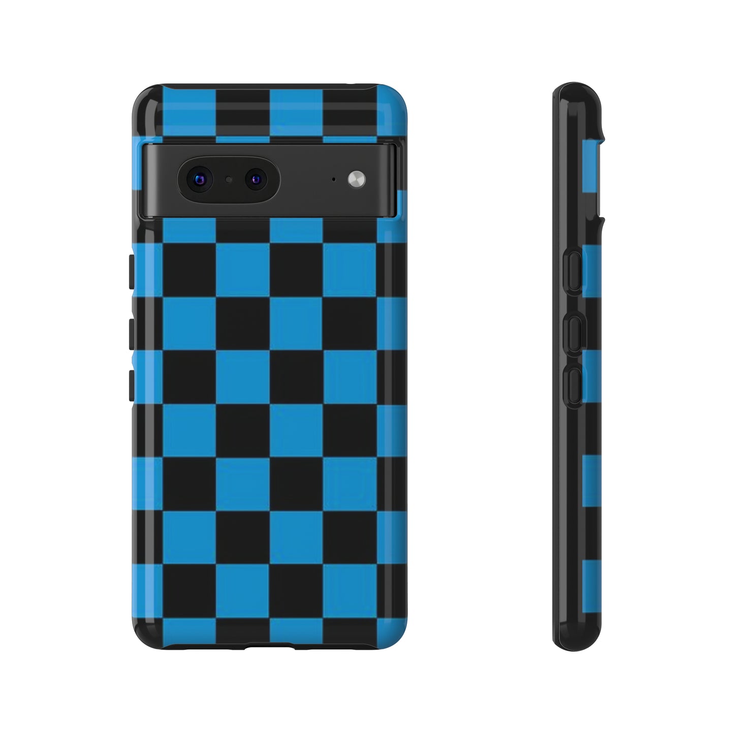 Blue and Black Checkers: 46-Tough Case iPhone series 15 14 13 12 11 X XR XS 8: Google series 7 6 5: Samsung series S23 S22 S21 S20 S10