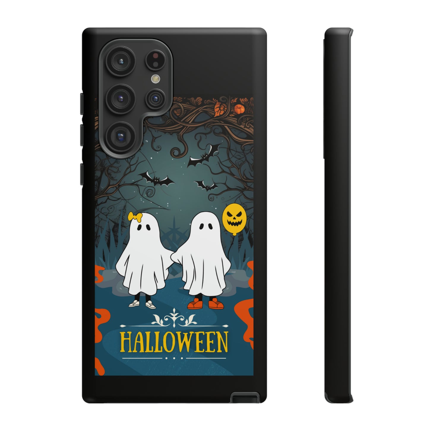 Ghosty with Black background: 46-Tough Case iPhone series 15 14 13 12 11 X XR XS 8: Google series 7 6 5: Samsung series S23 S22 S21 S20 S10